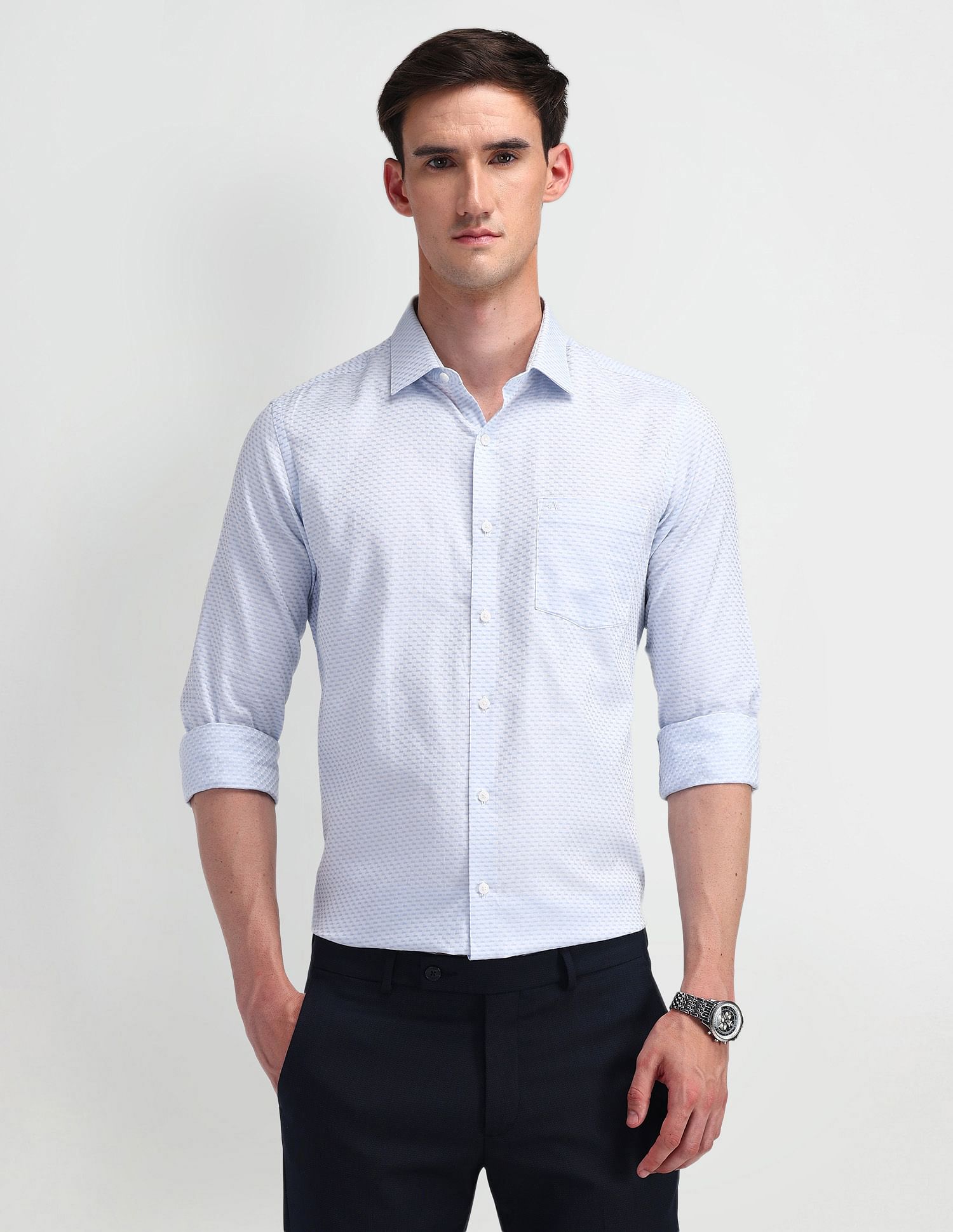 Arrow Manhattan Slim Fit Cotton Shirt