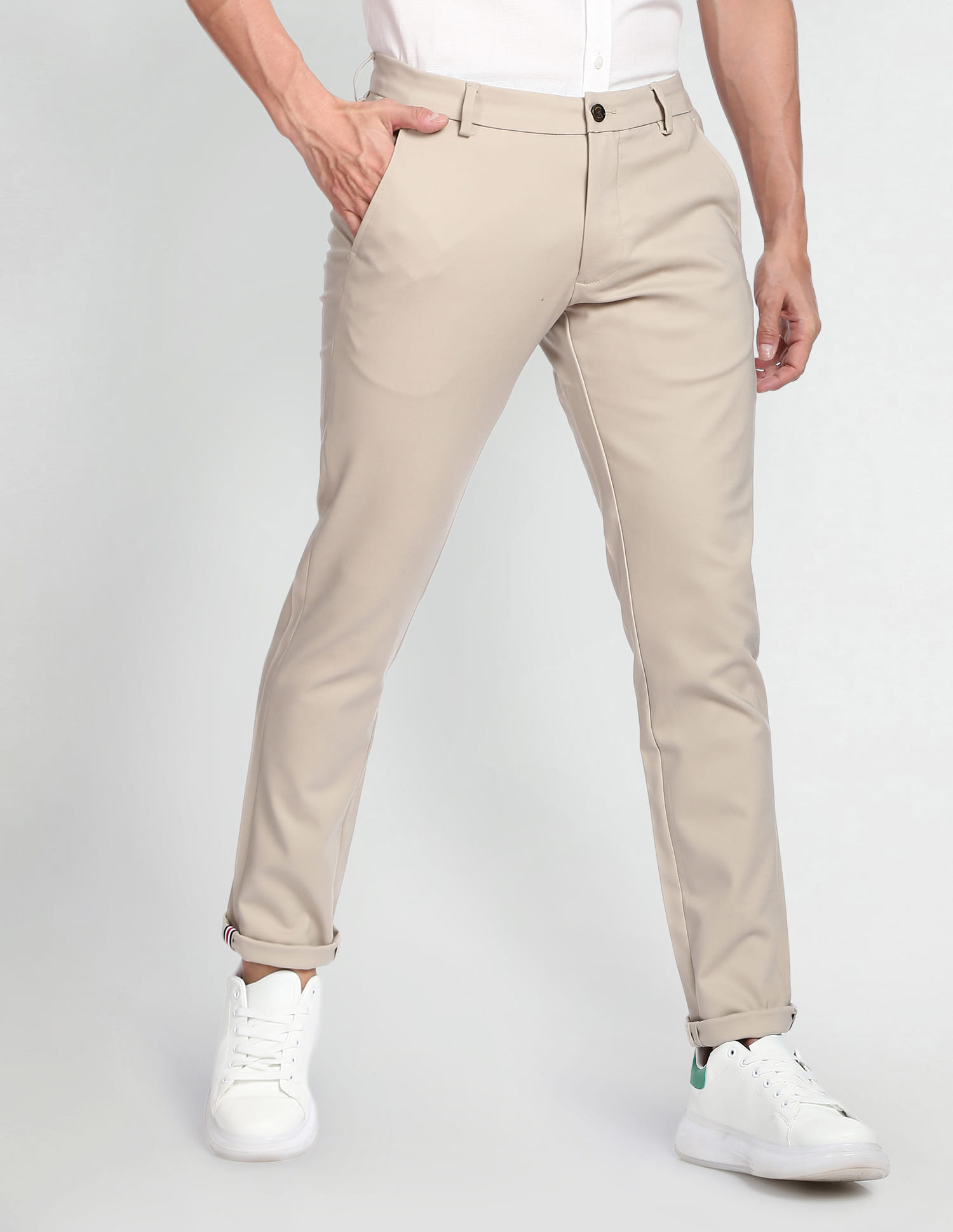 Buy Arrow Sports Low Rise Autoflex Casual Trousers