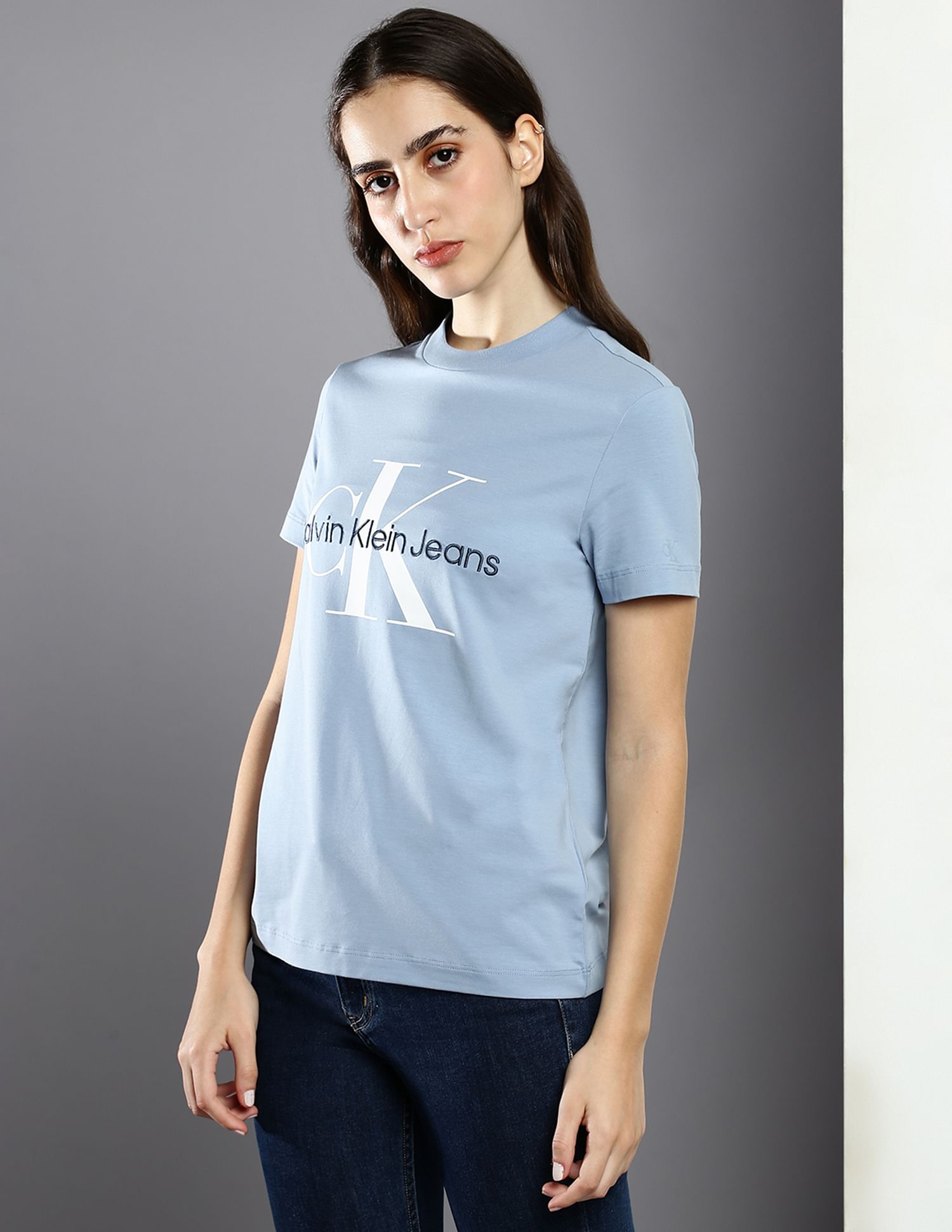 Calvin klein light blue t shirt best sale