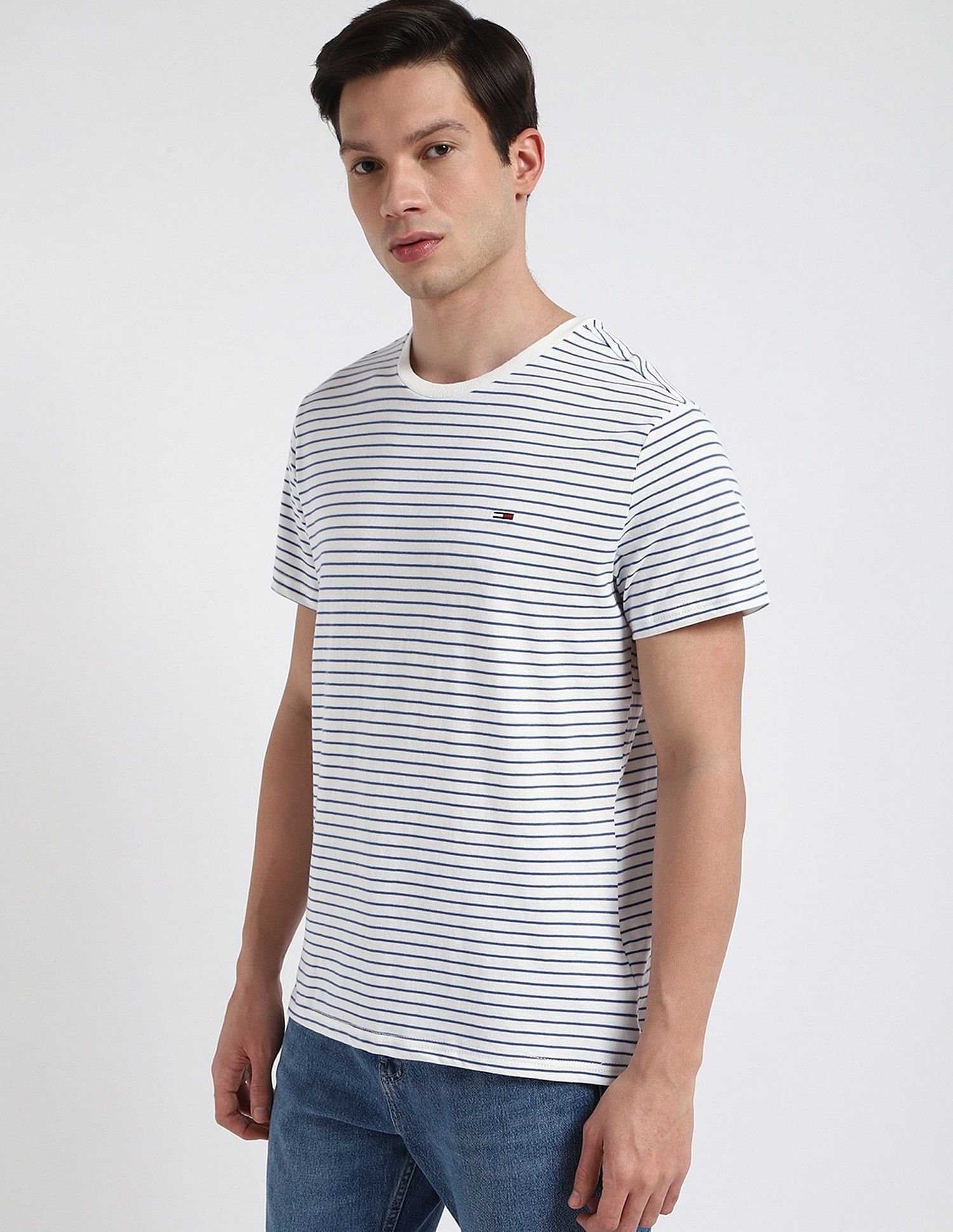 Tommy Hilfiger Striped Slim-Fit Cotton T-Shirt