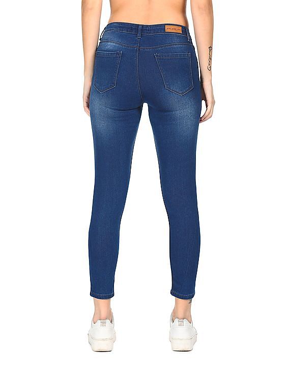 Buy Flying Machine Women Mid Rise Faded Jeggings - NNNOW.com