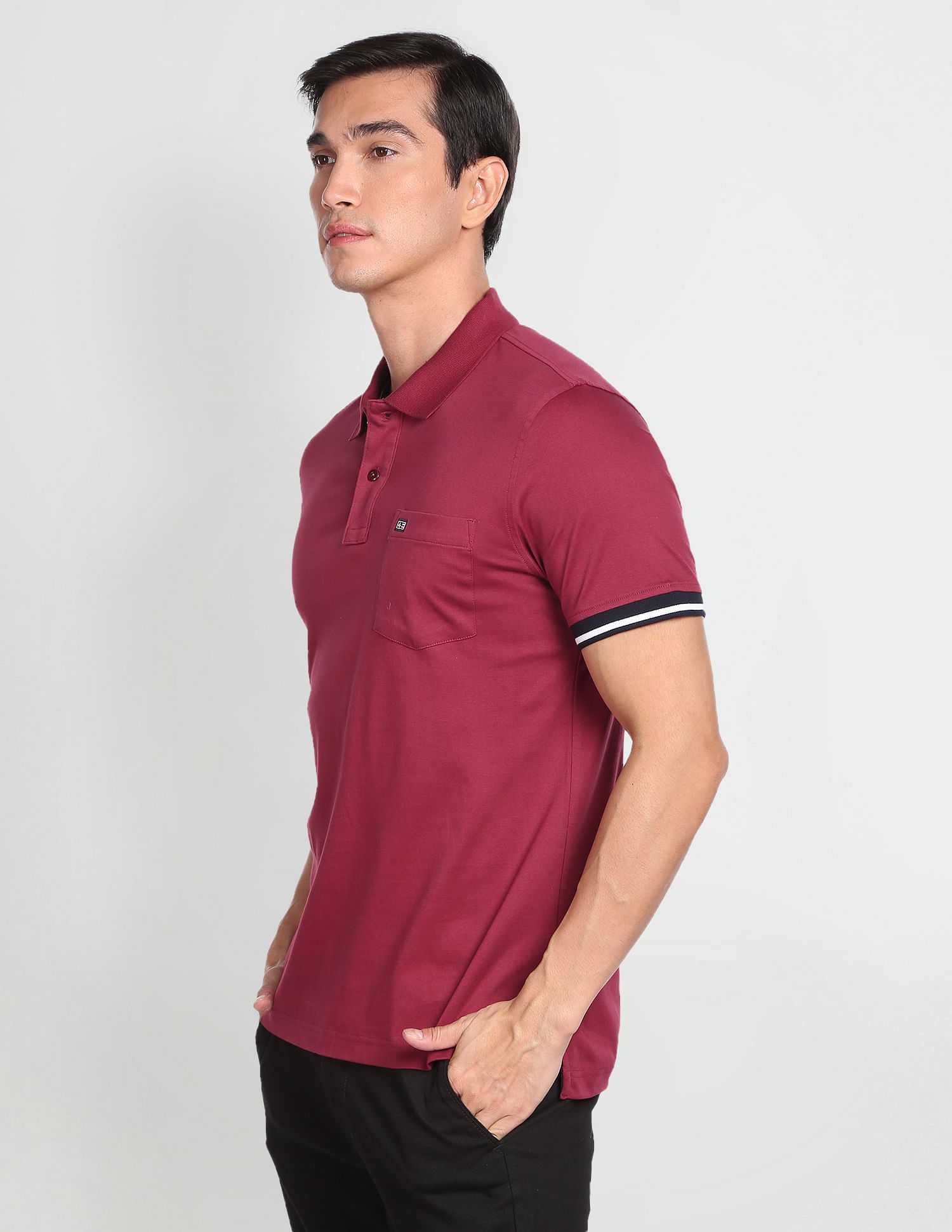 Arrow Sports Chest Pocket Solid Polo Shirt
