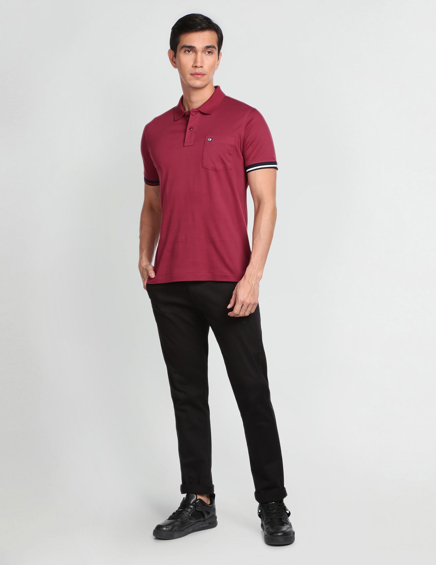 Arrow Sports Chest Pocket Solid Polo Shirt