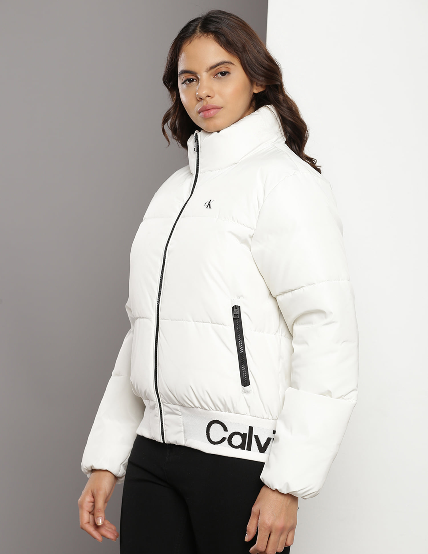 Buy Calvin Klein Ribbed Hem Short Puffer Jacket - NNNOW.com
