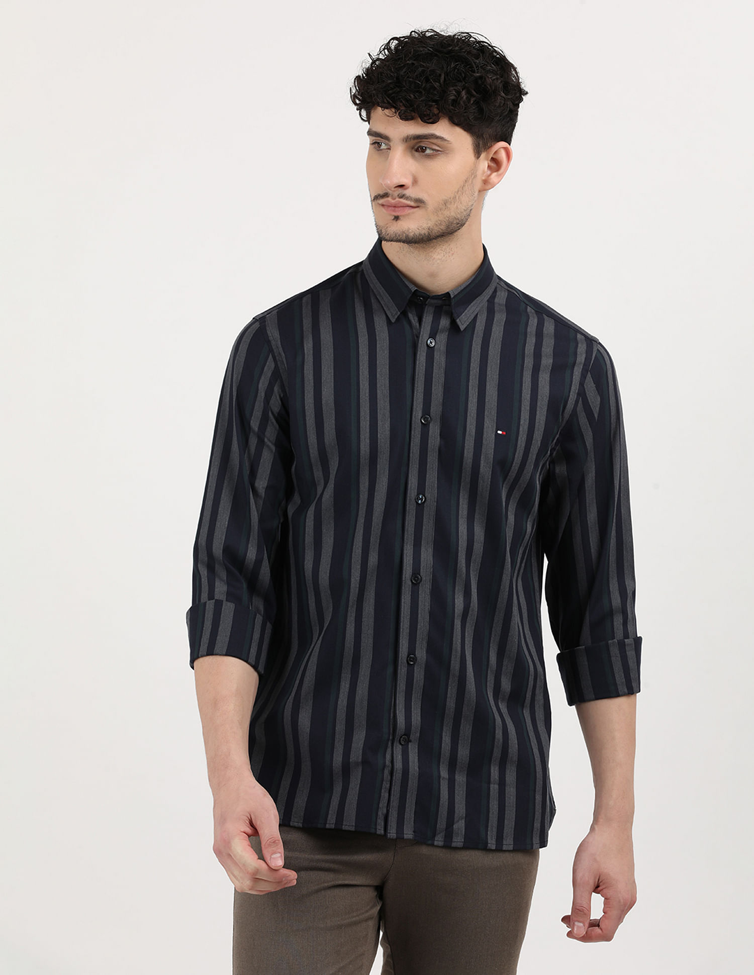 Tommy Hilfiger Twill Multi Striped Regular Fit Shirt