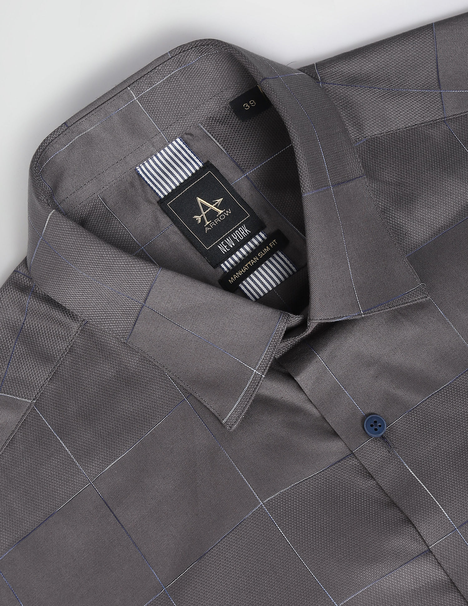 Arrow Newyork Windowpane Check Manhattan Slim Fit Shirt