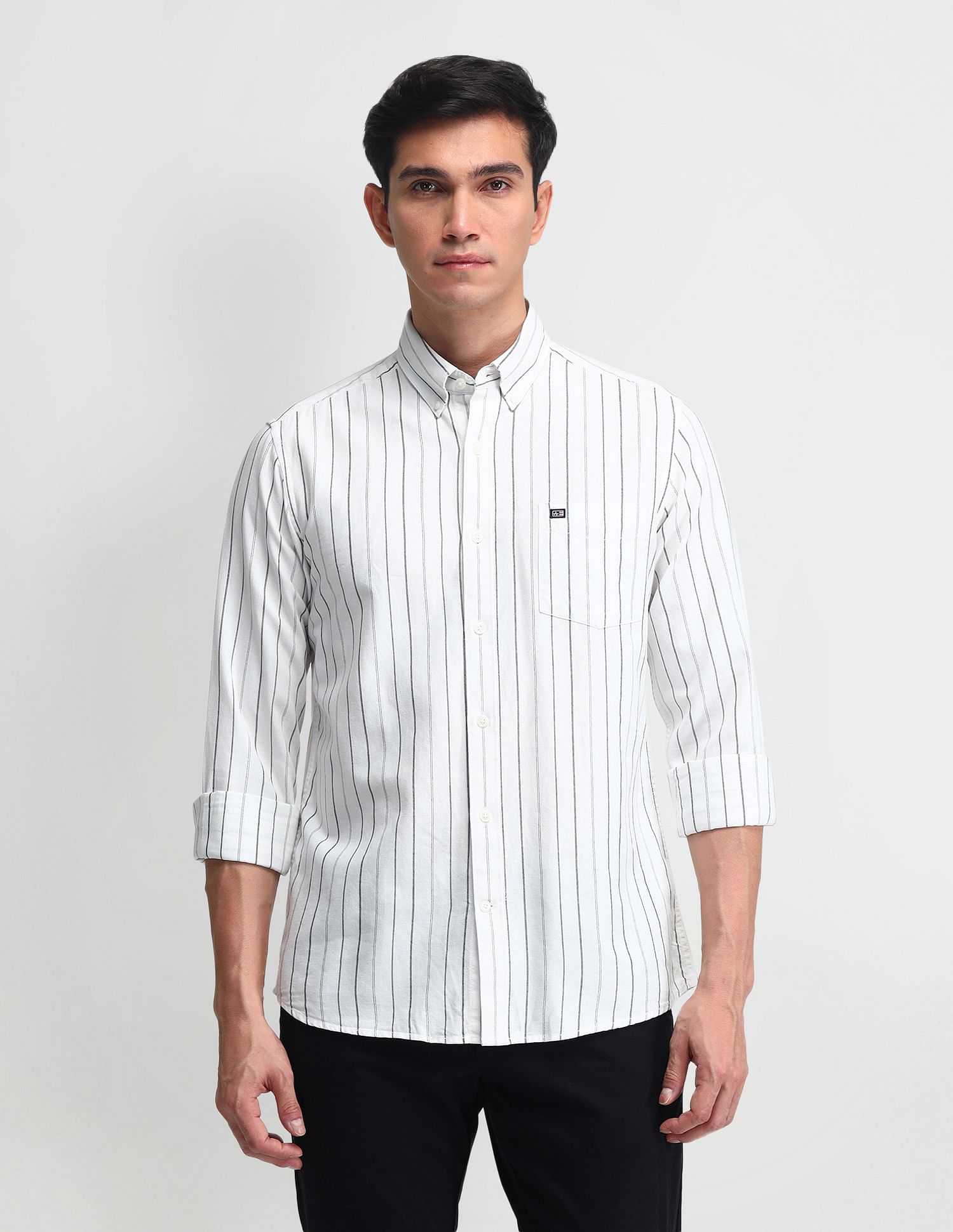 Arrow Sport Vertical Striped Slim Fit Shirt