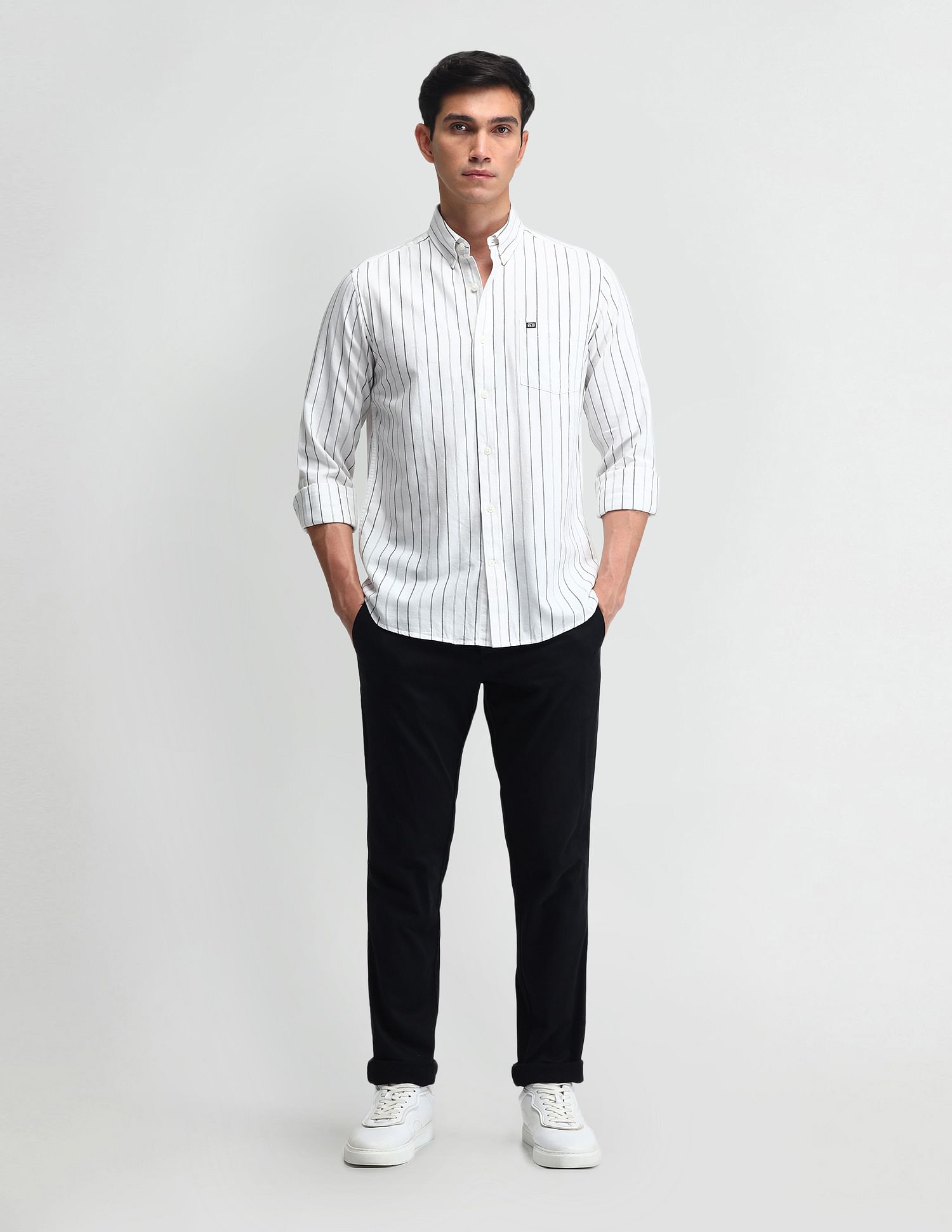 Arrow Sport Vertical Striped Slim Fit Shirt