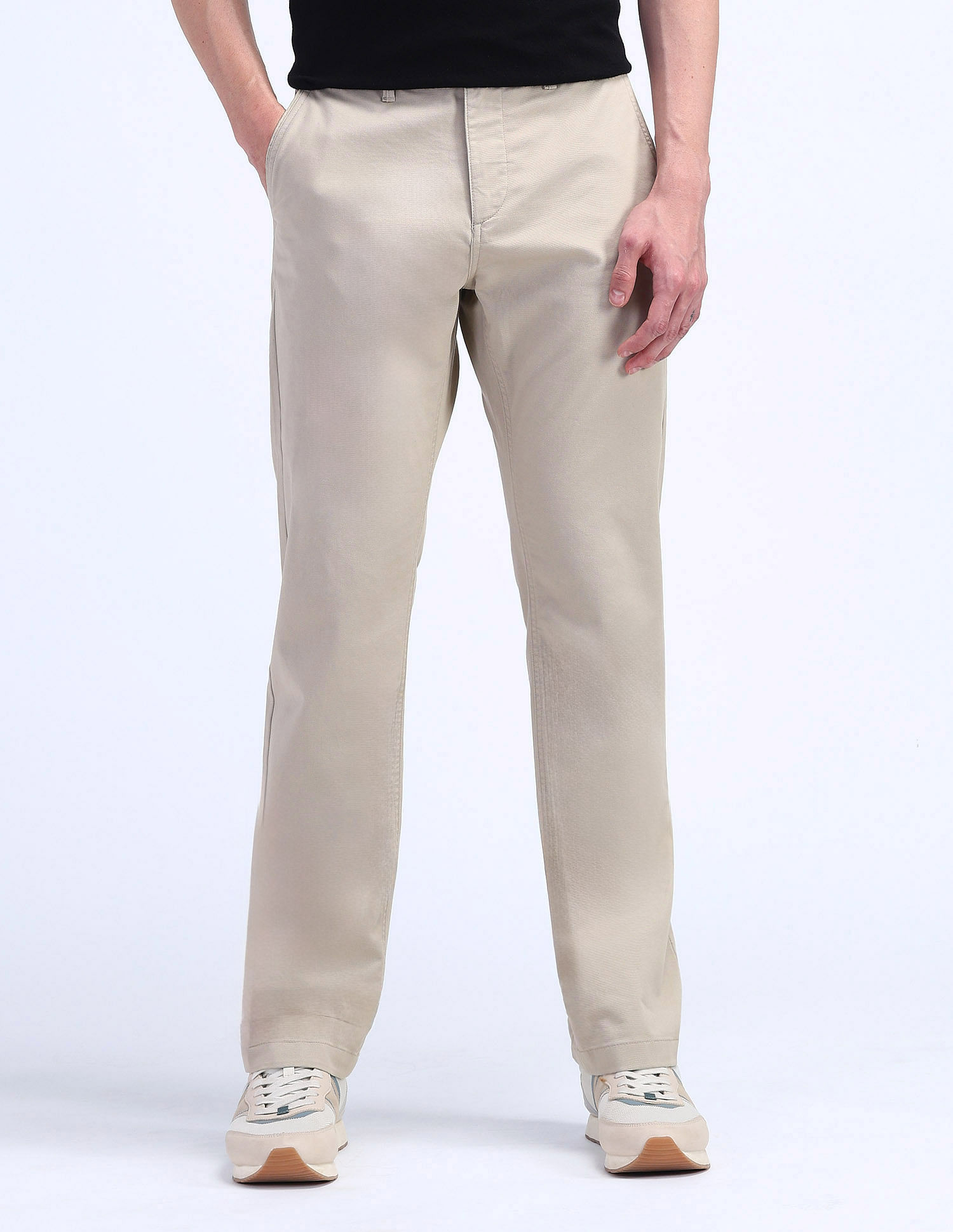 Flying Machine Straight Fit Mid Rise Trousers