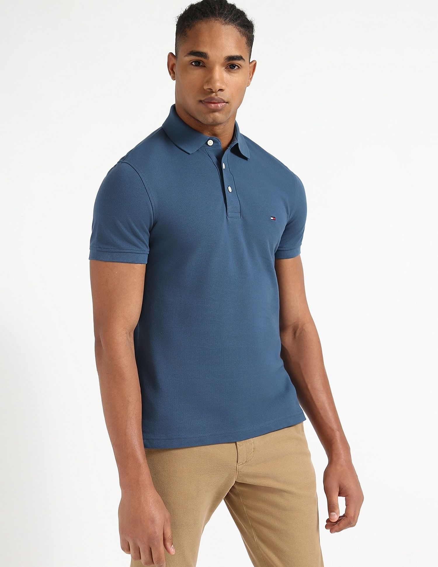 Tommy Hilfiger Solid Slim-Fit Cotton Polo Shirt