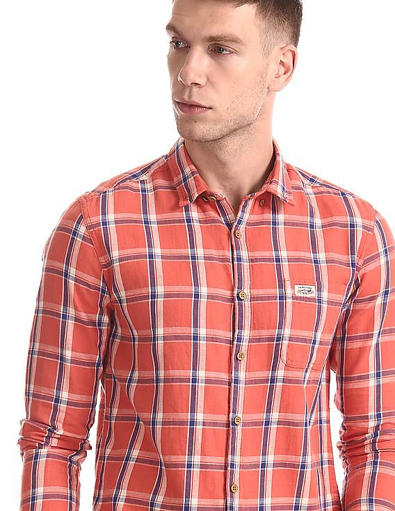 U.S. Polo Assn. Denim Co. Button Down Collar Plaid Check Shirt