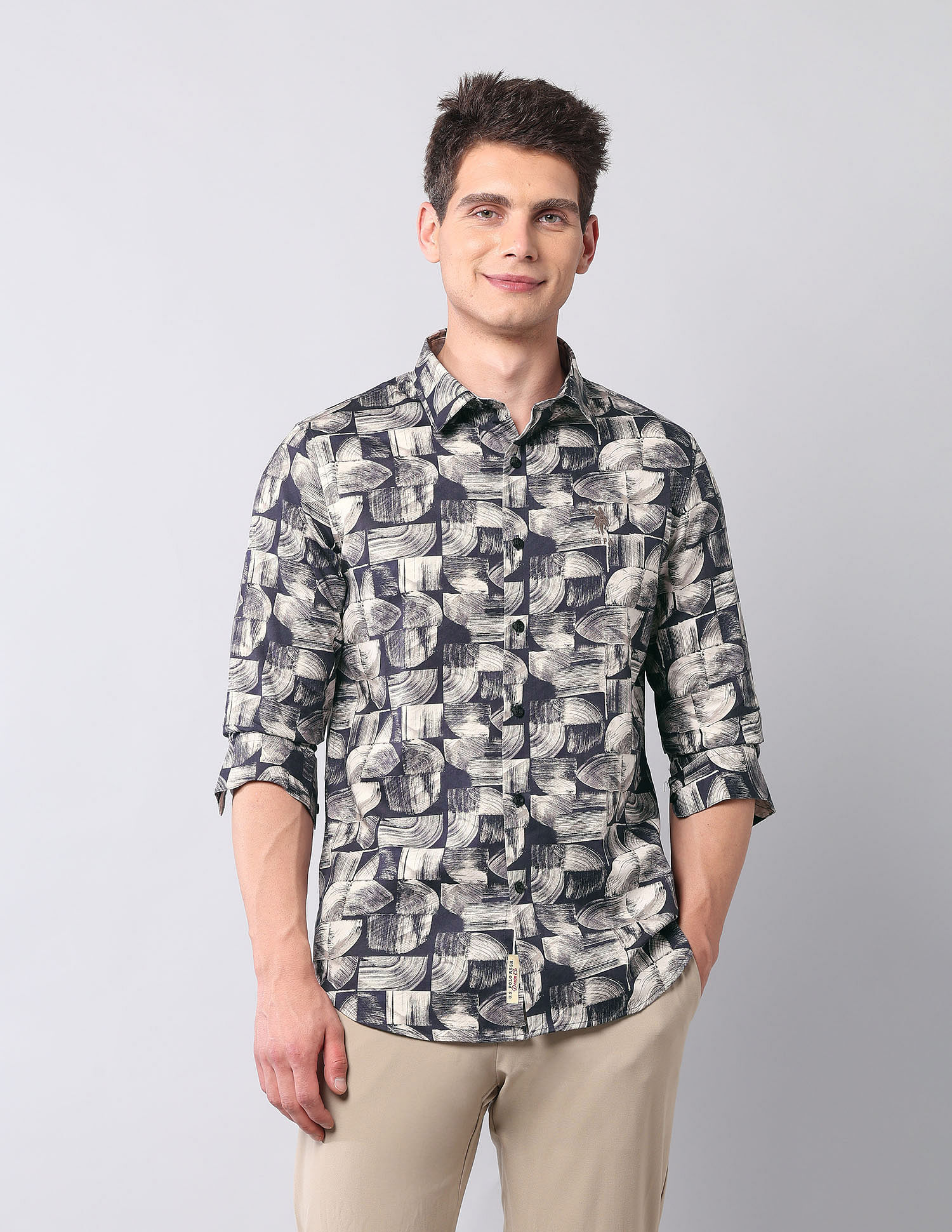 U.S. Polo Assn. Denim Co. Abstract Printed Pure Cotton Shirt