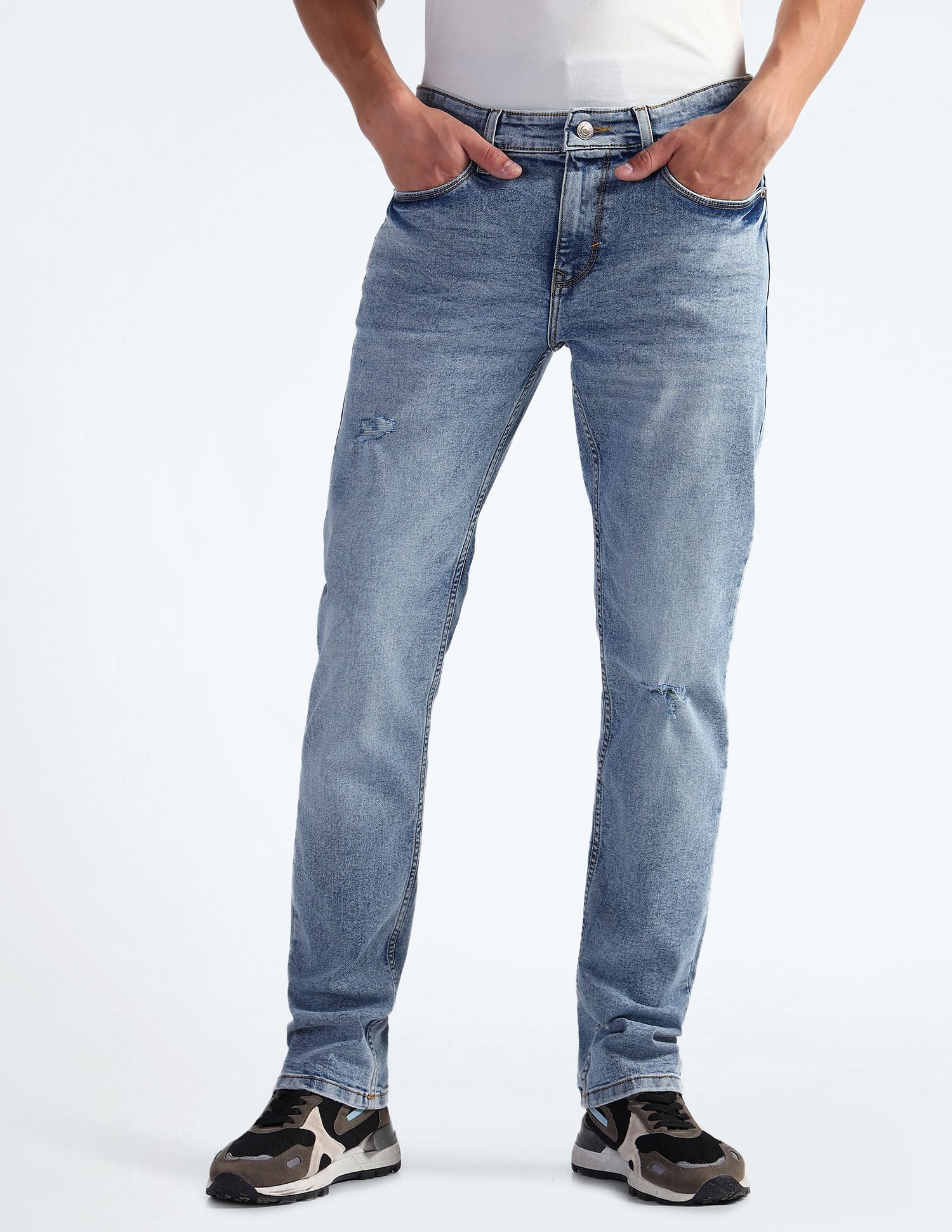 Flying Machine Freddie Slim Straight Stone Wash Jeans