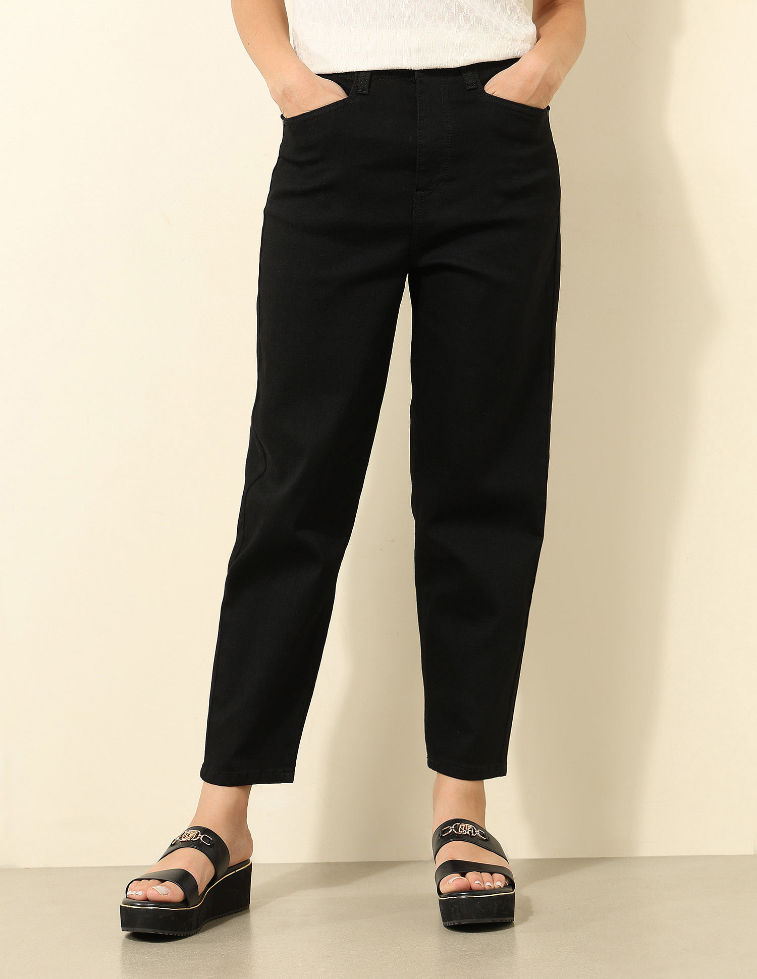 U.S. Polo Assn. Women High Rise Carrot Fit Cargo Jeans