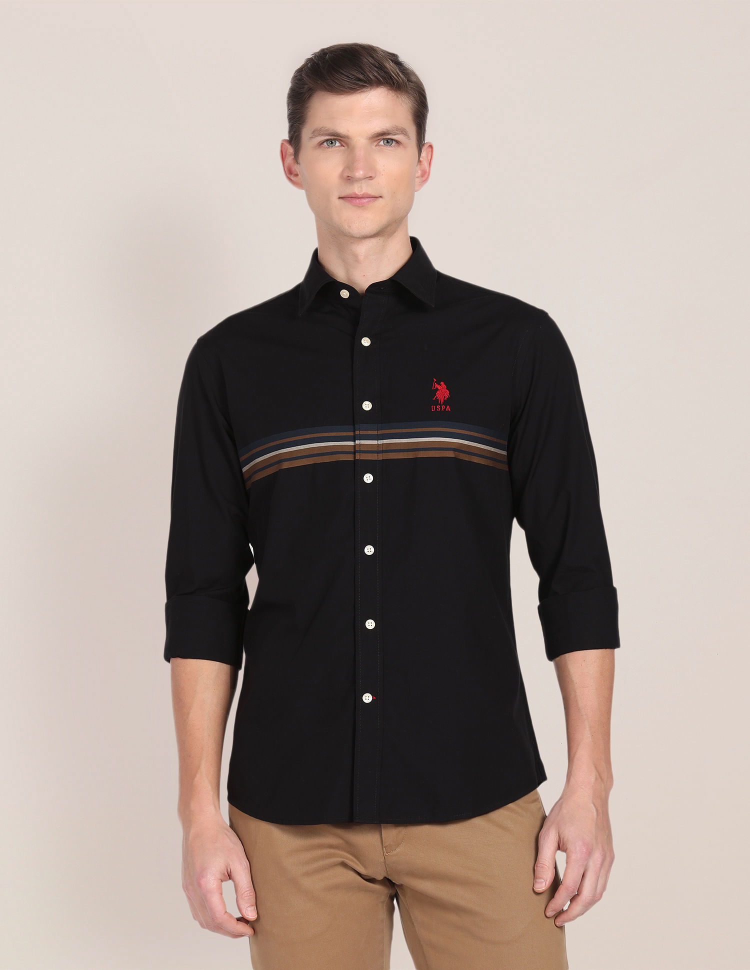 U.S. Polo Assn. Pure Cotton Horizontal Stripped Shirt