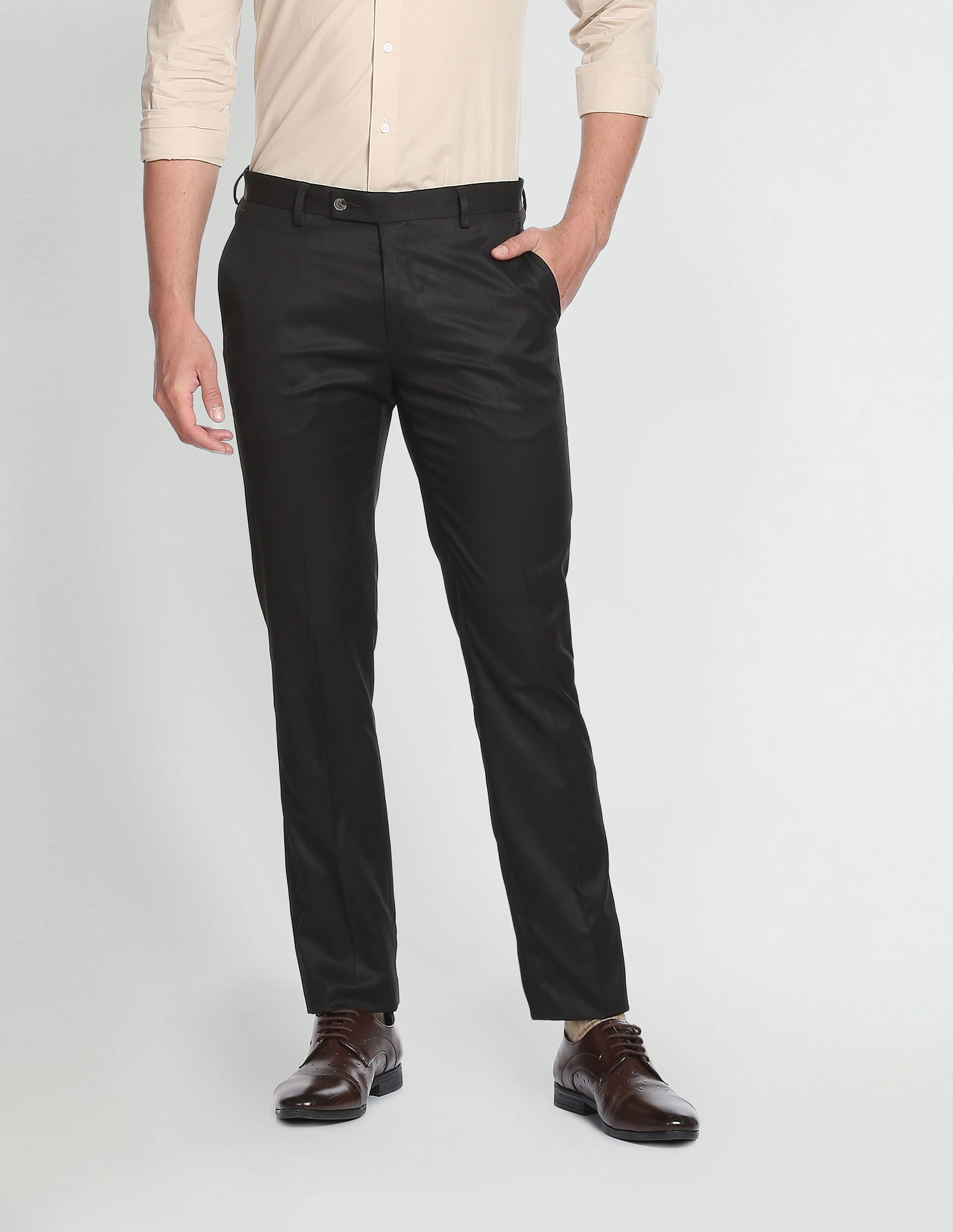 Buy online Slim Fit Black Formal Trousers from Bottom Wear for Men by Bukkl  for 699 at 30 off  2023 Limeroadcom