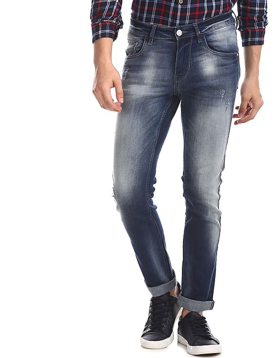 Blue Jackson Skinny Fit Washed Jeans 