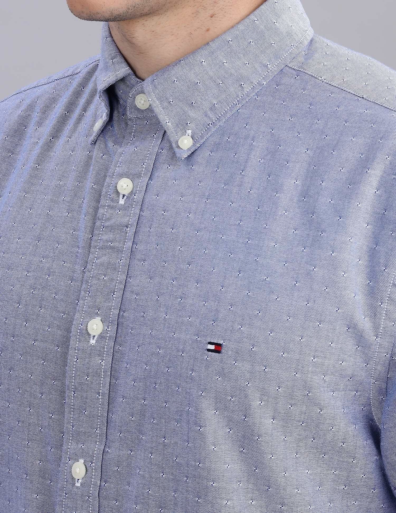 Tommy Hilfiger Textured Regular-Fit Oxford Woven Shirt