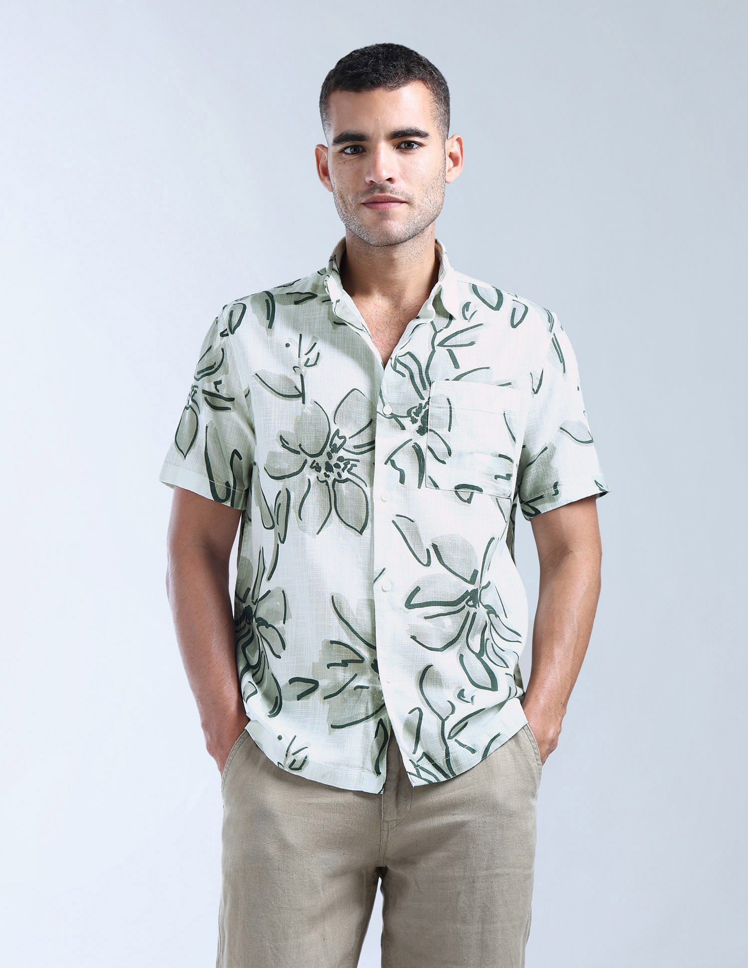 Flying Machine Regular Fit Floral Printed Shirt