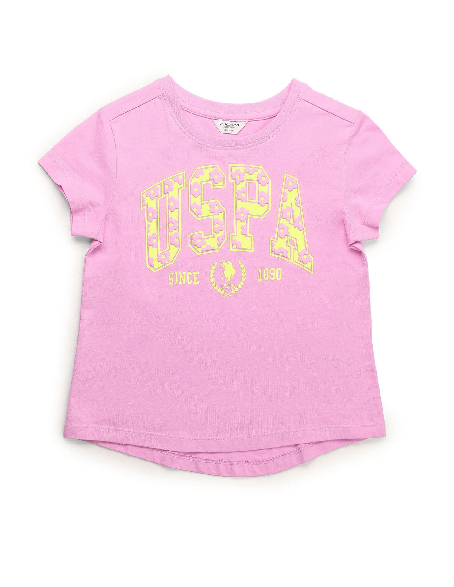U.S. Polo Assn. Kids Girls Puff Print Relaxed Fit T-Shirt