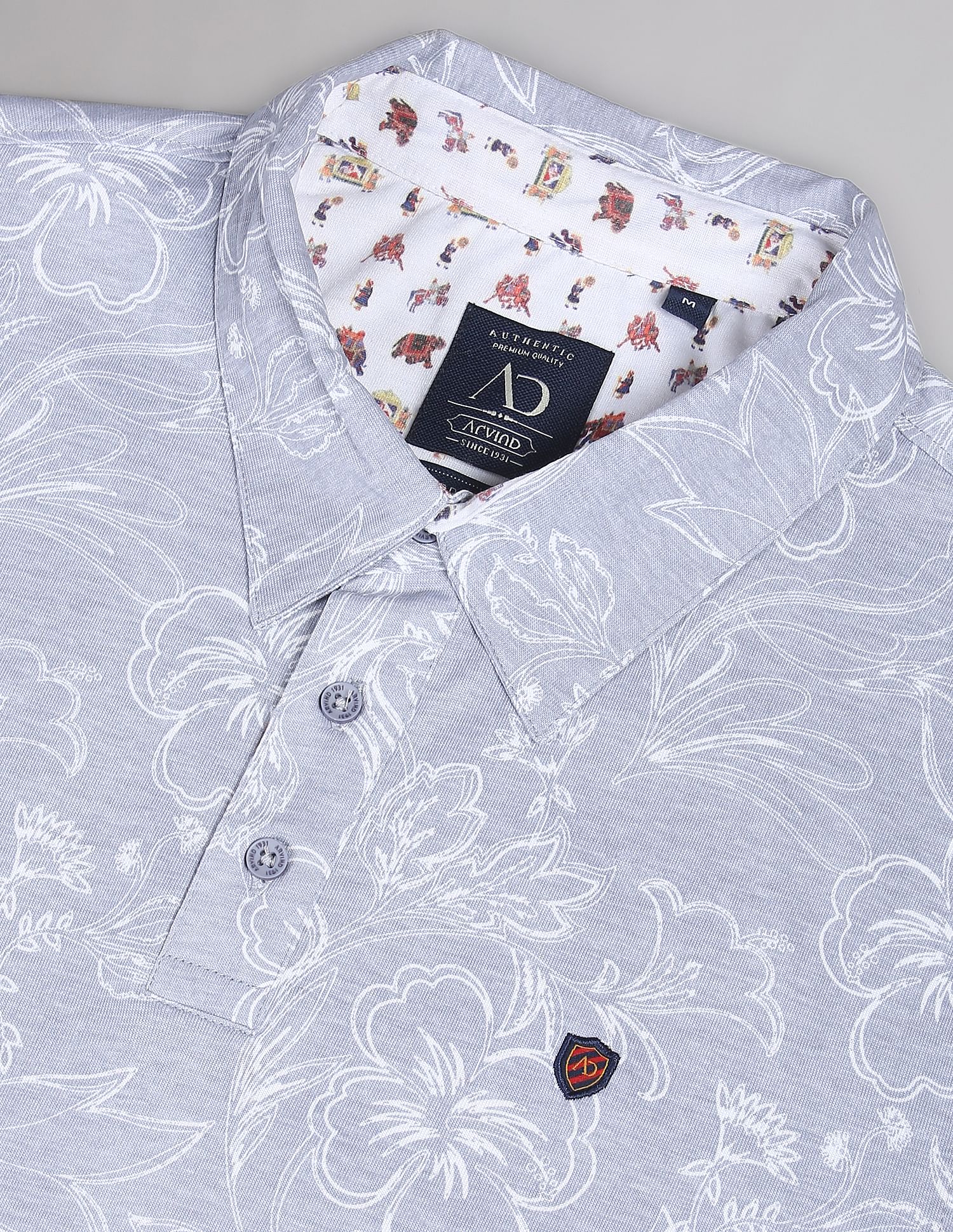 AD by Arvind Floral Print COOL-IT Real Deal Polo Shirt
