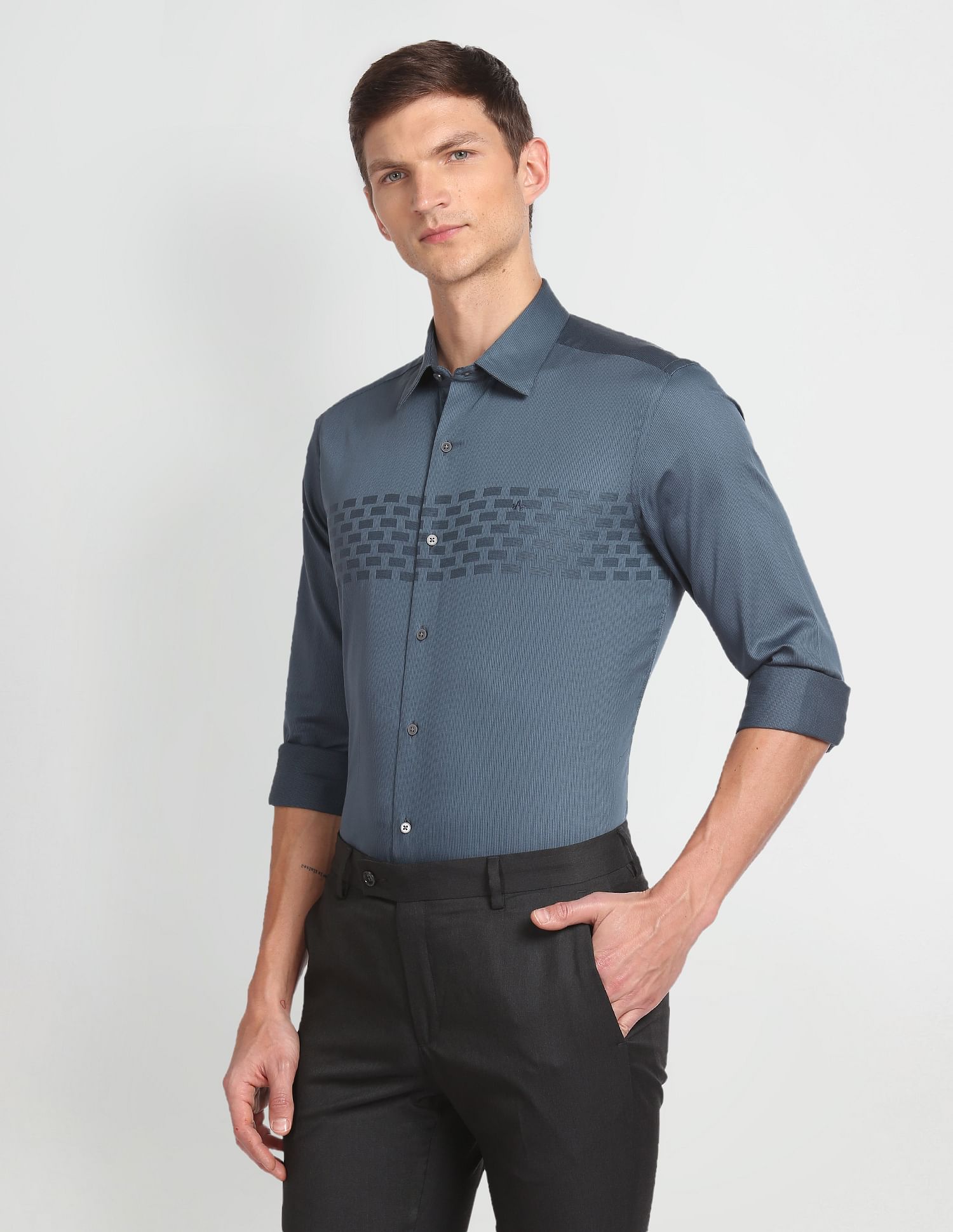 Arrow Newyork Manhattan Slim Fit Dobby Shirt