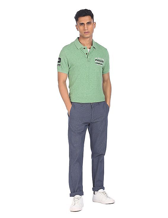 U.S. Polo Assn. Denim Co. Short Sleeve Heathered Polo Shirt