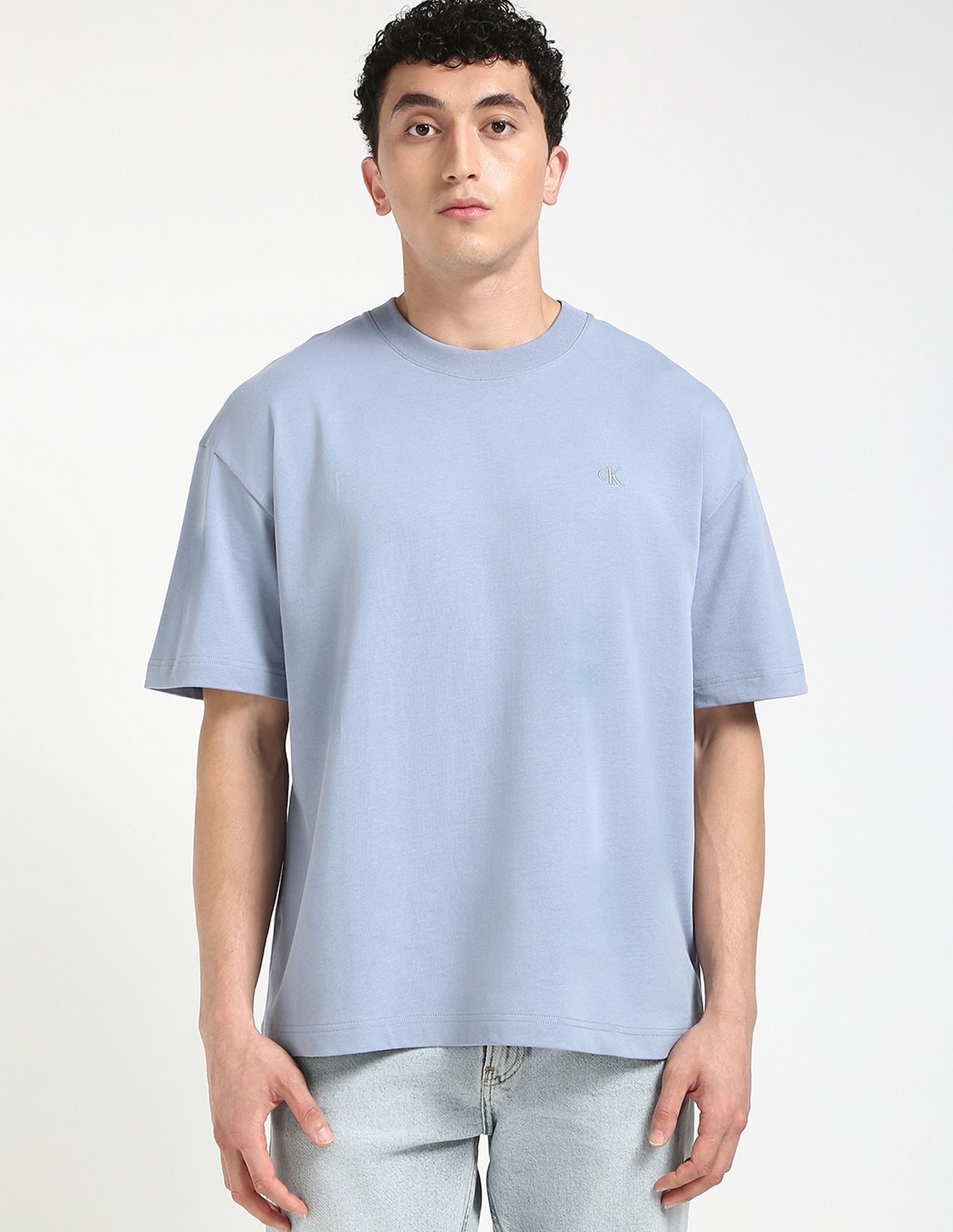 Calvin Klein Jeans Logo Oversized-Fit Cotton T Shirt