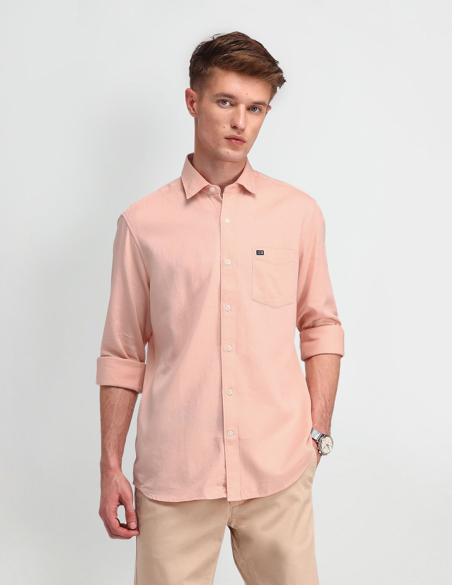 Arrow Sports Solid Dobby Shirt