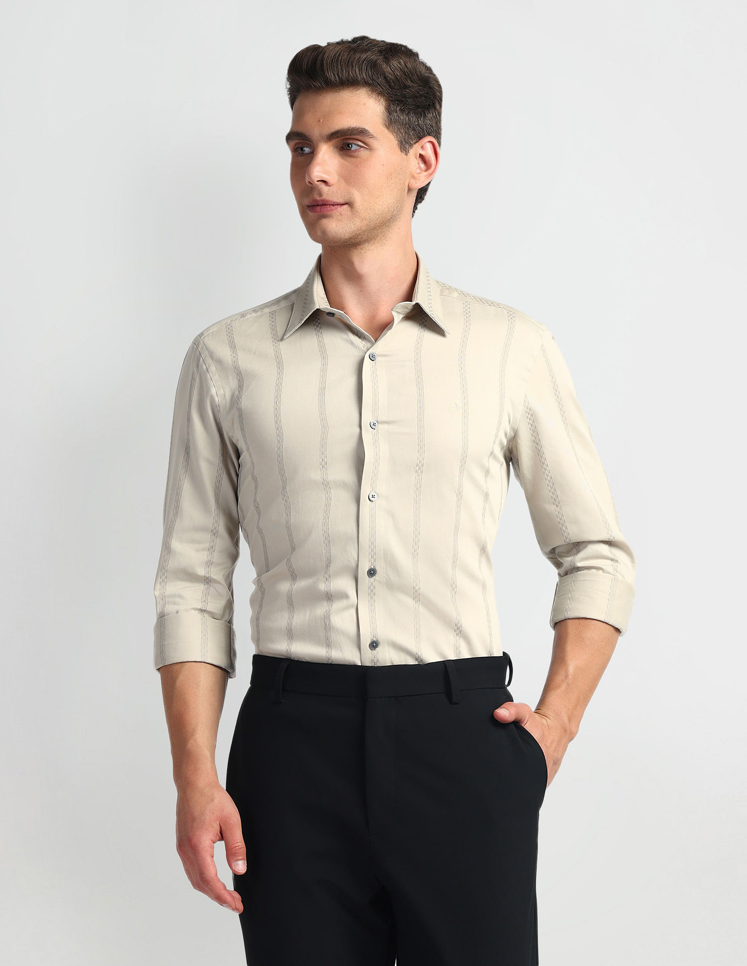 Arrow Newyork Vertical Stripe Slim Fit Shirt