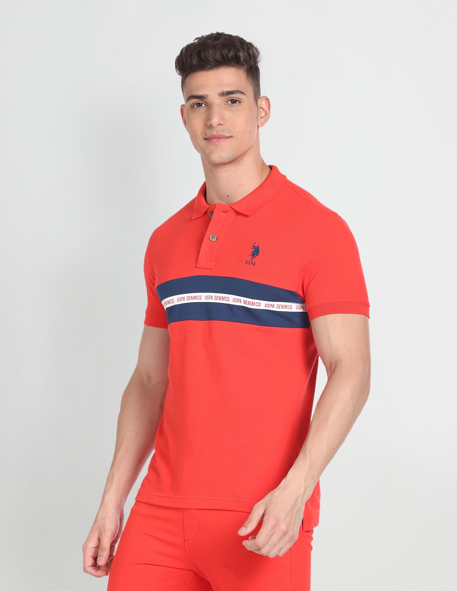 U.S. Polo Assn. Denim Co. Brand Stripe Pique Polo Shirt