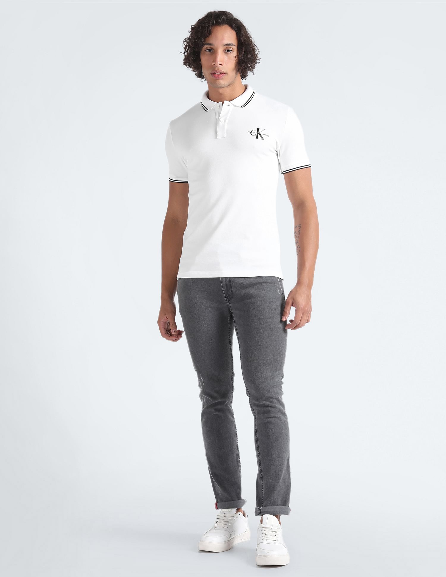 Calvin Klein Slim Fit Tipped Collar Polo Shirt