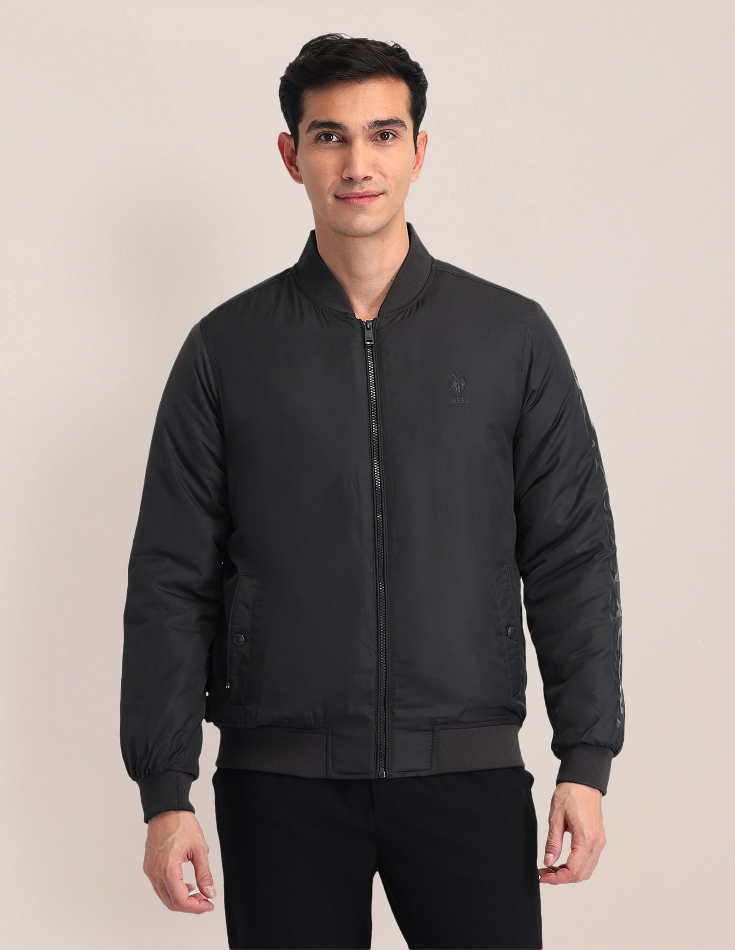 U.S. Polo Assn. Regular Fit Solid Bomber Jacket