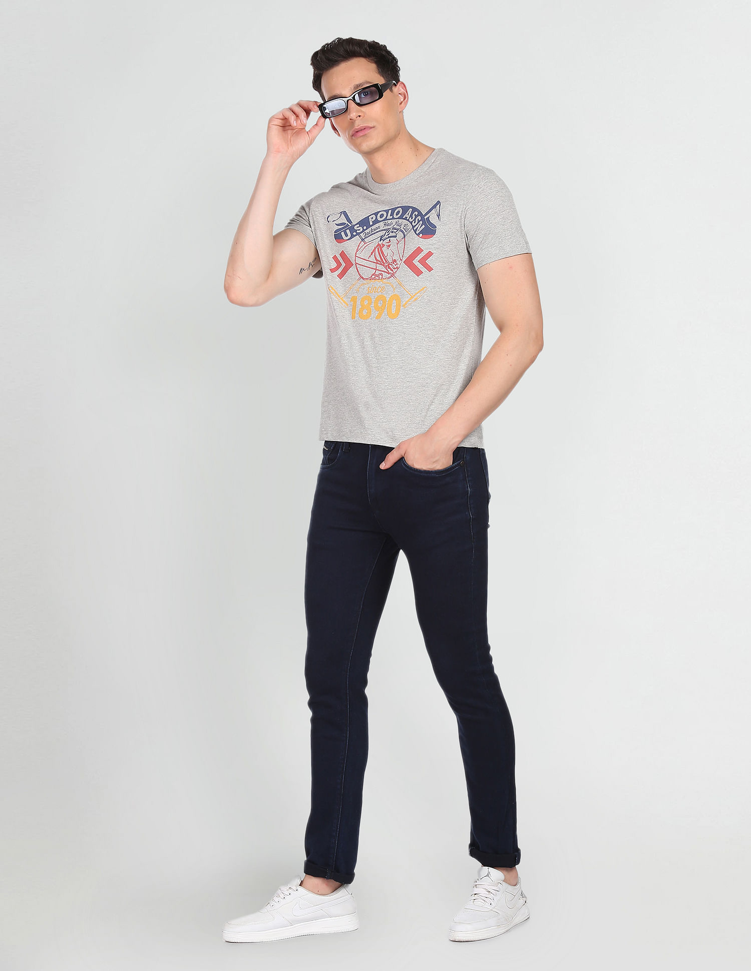 U.S. Polo Assn. Denim Co. Brand Print Heathered T-Shirt