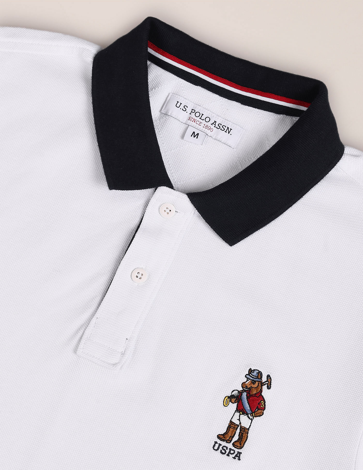 U.S. Polo Assn. Contrast Collar Mascot Polo Shirt