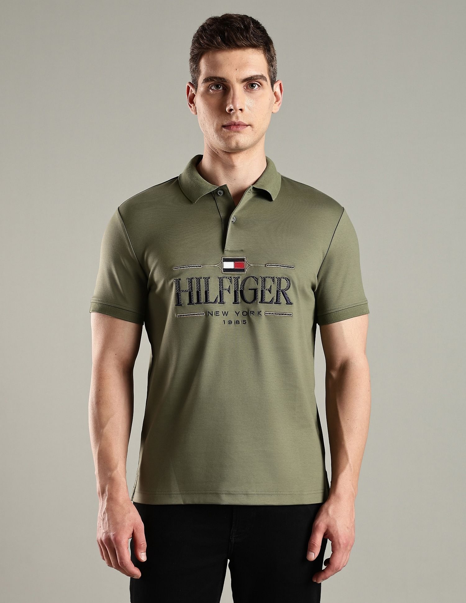 Tommy Hilfiger Embroidered Logo Regular Fit Cotton Polo T-Shirt