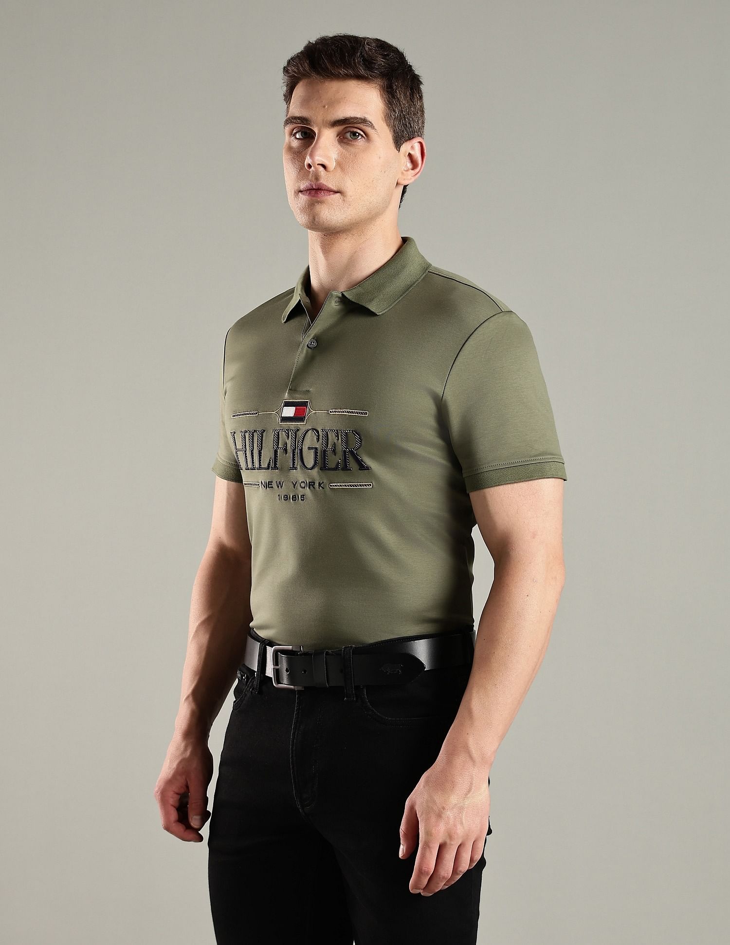 Tommy Hilfiger Embroidered Logo Regular Fit Cotton Polo T-Shirt