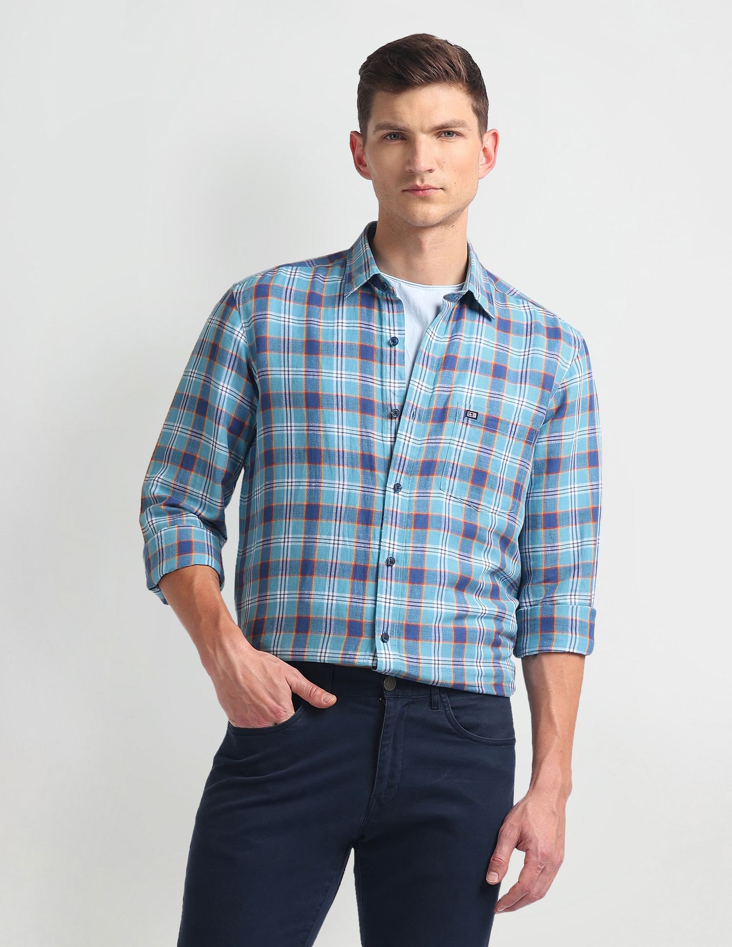 Arrow Sports Linen Blend Slim Fit Shirt