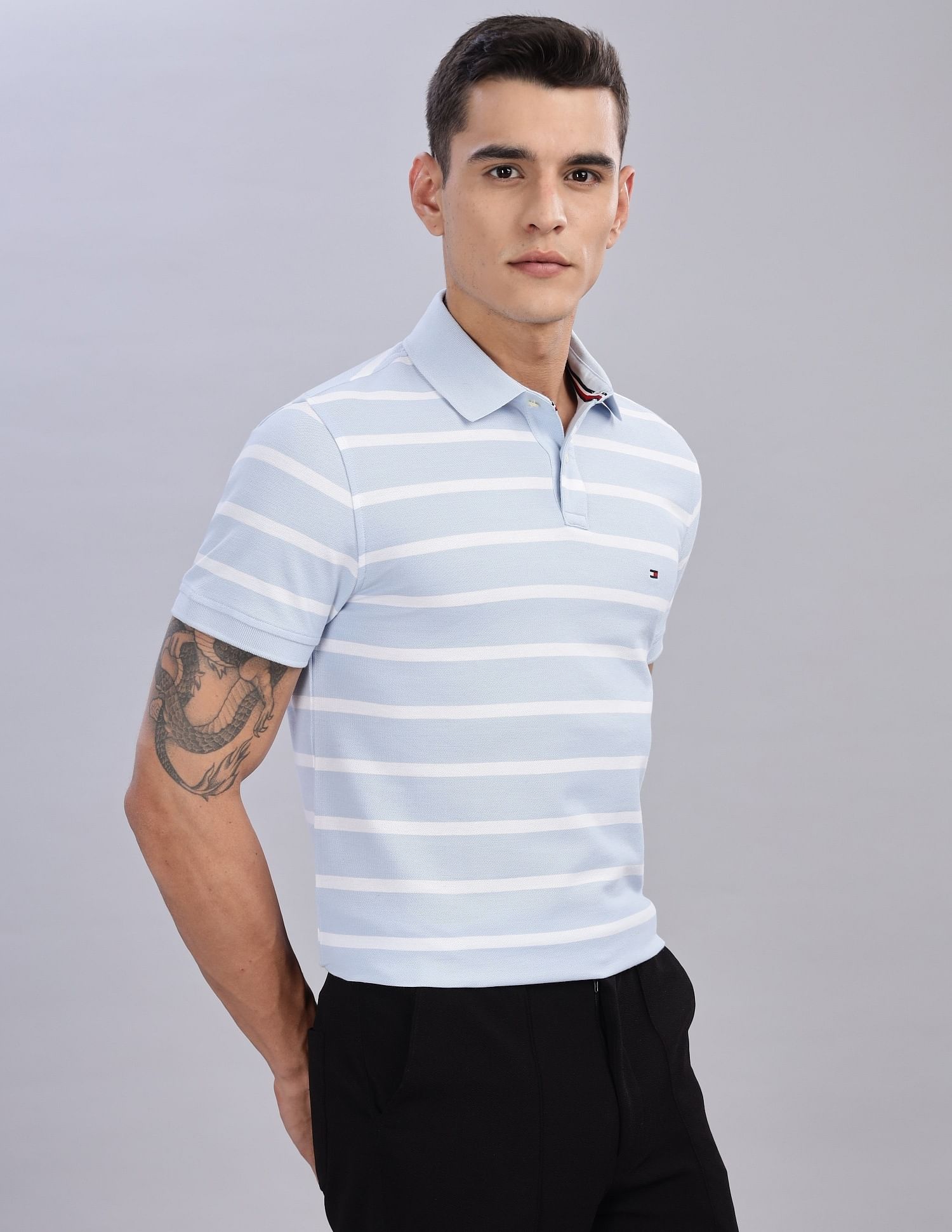 Tommy Hilfiger Striped Regular-Fit Cotton Polo Shirts