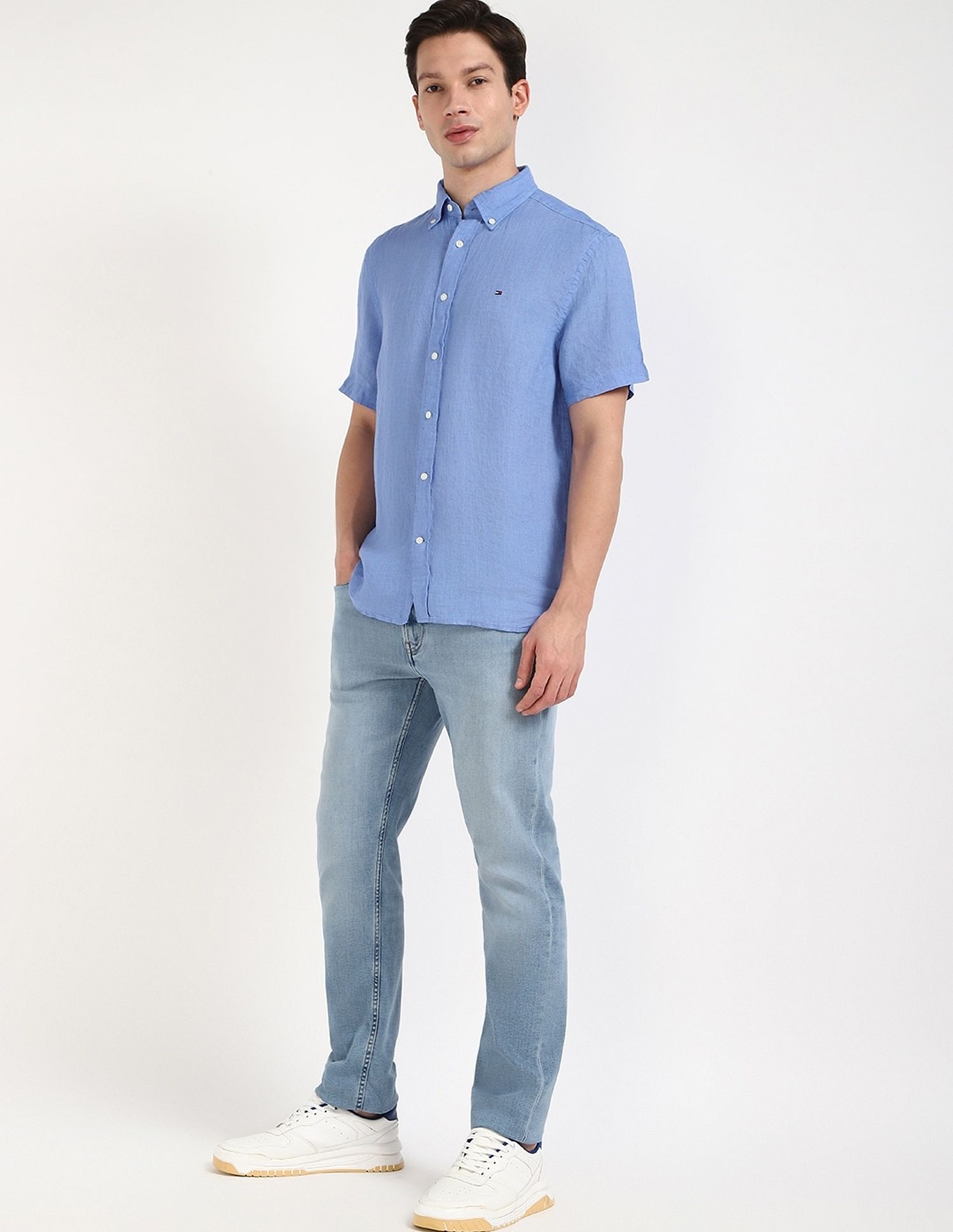Tommy Hilfiger Solid Regular-Fit Linen Shirt