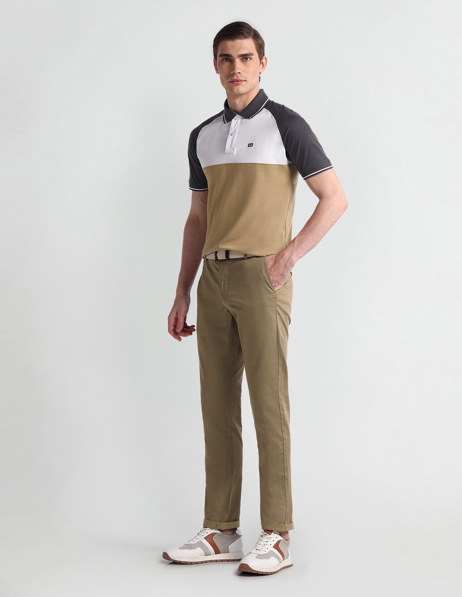 Arrow Sport Printed Slim Fit Trousers