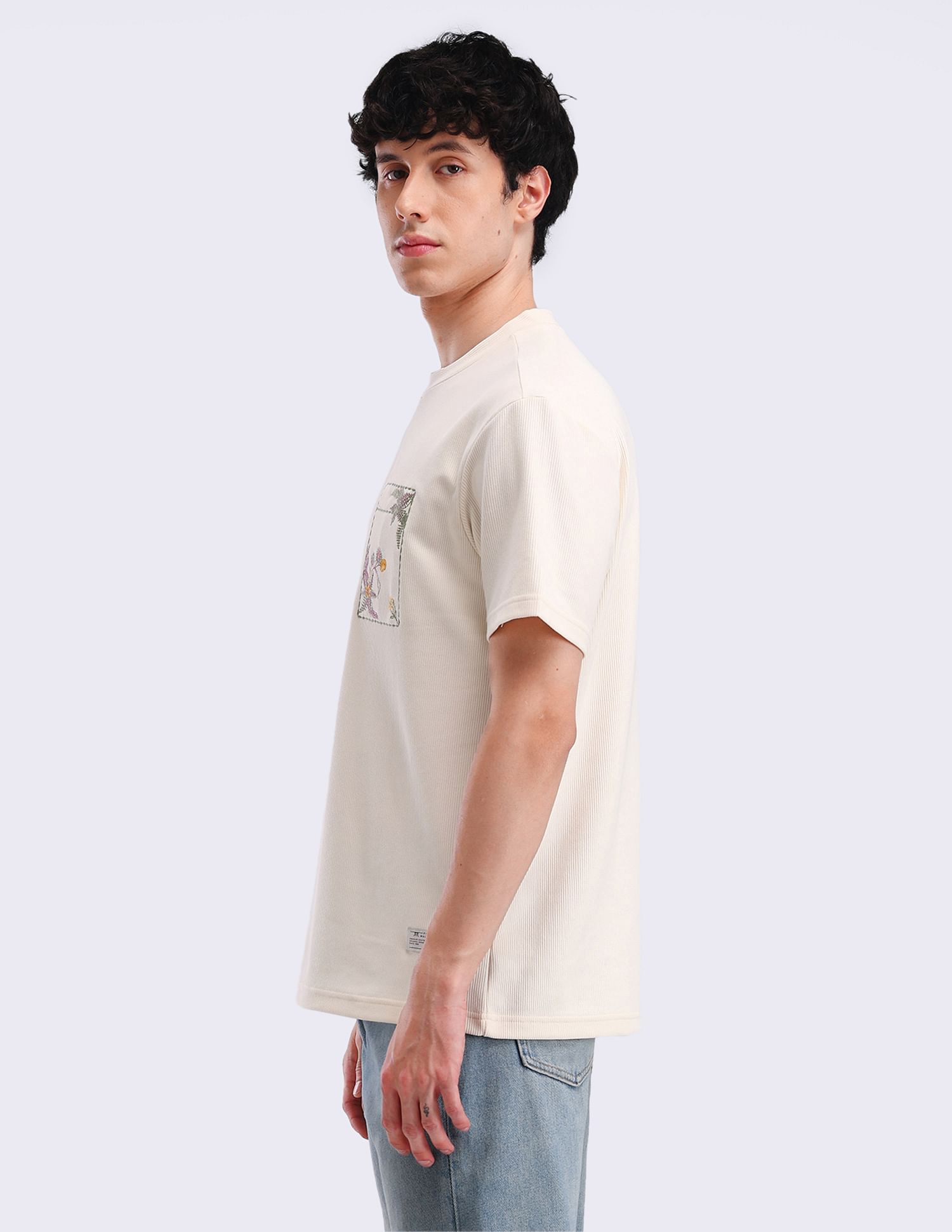 Flying Machine Embroidered Relaxed Fit T-Shirt