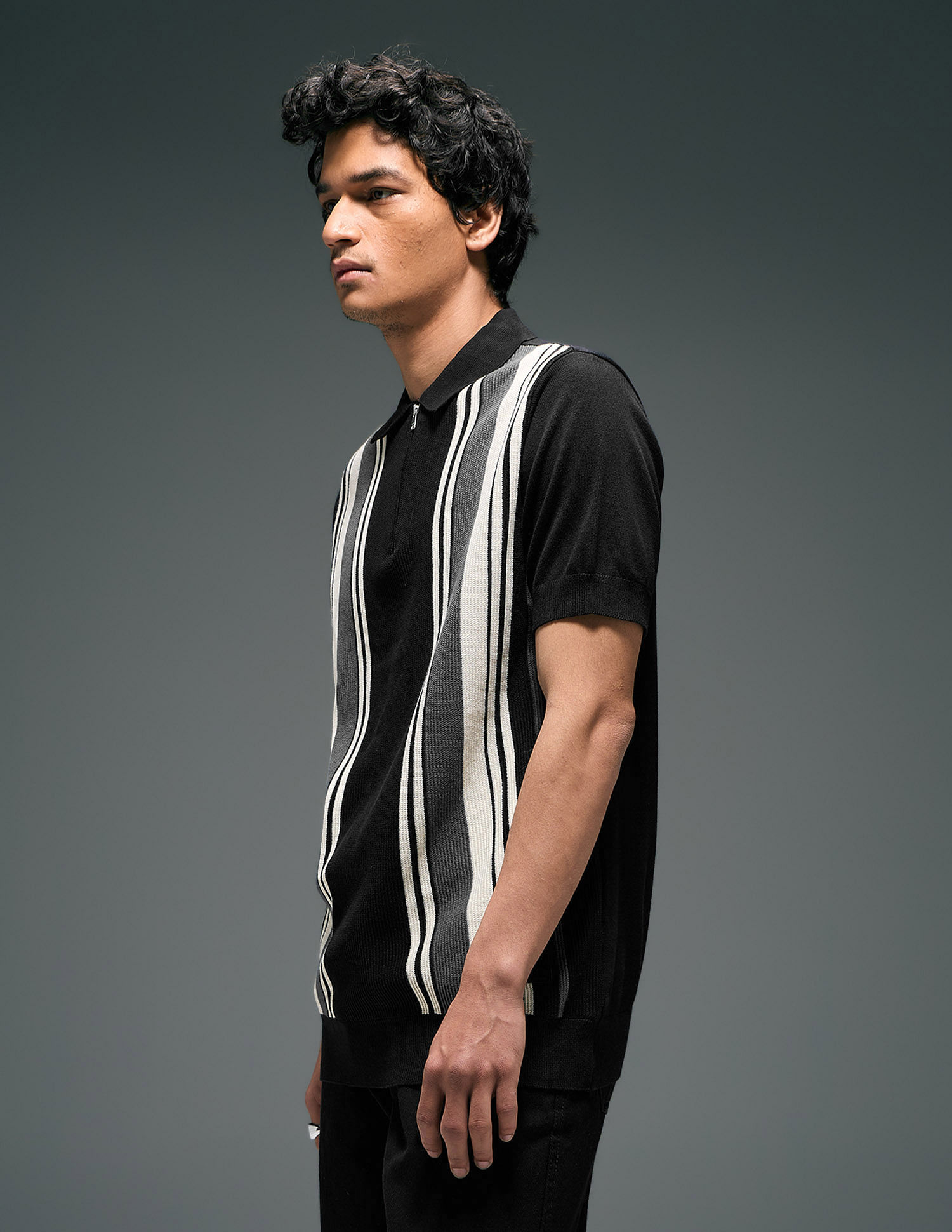 Flying Machine Vertical Striped Digitopia Polo Shirt