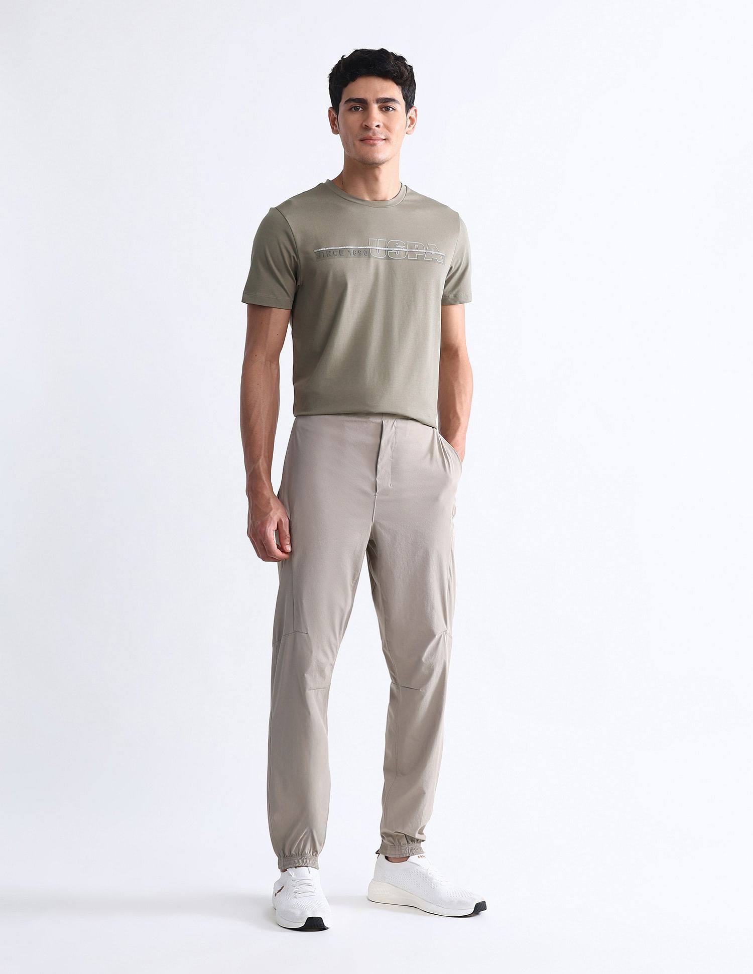 USPA Active Brand Printed Slim Fit T-Shirt