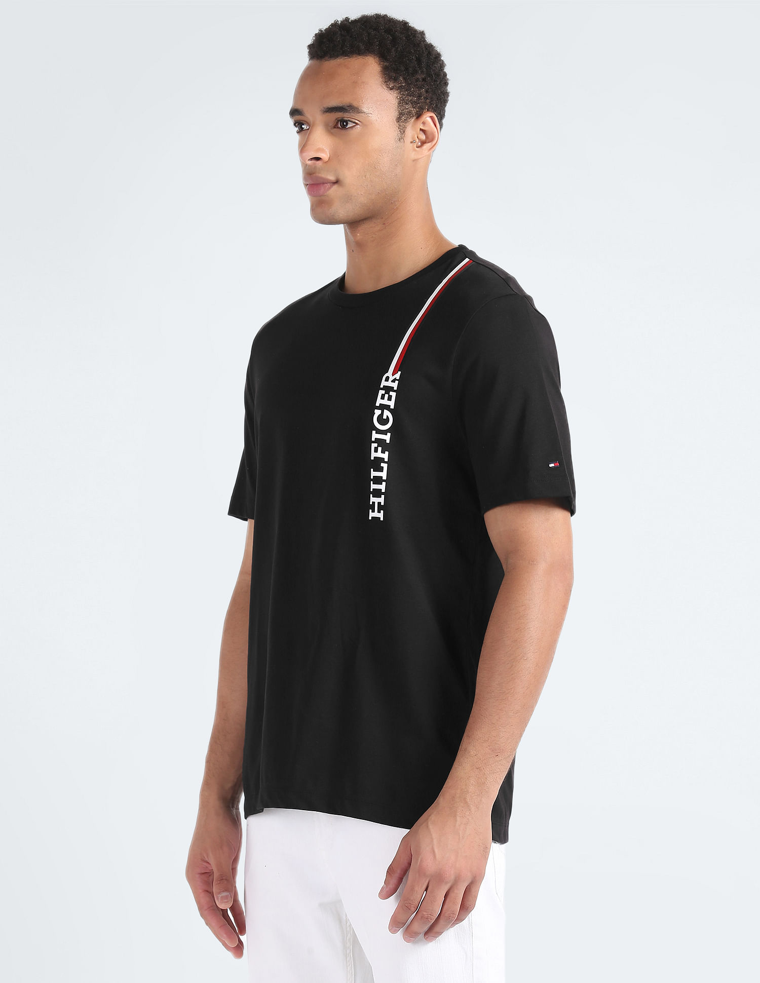 Tommy Hilfiger Monotype Vertical Stripe Cotton T-Shirt