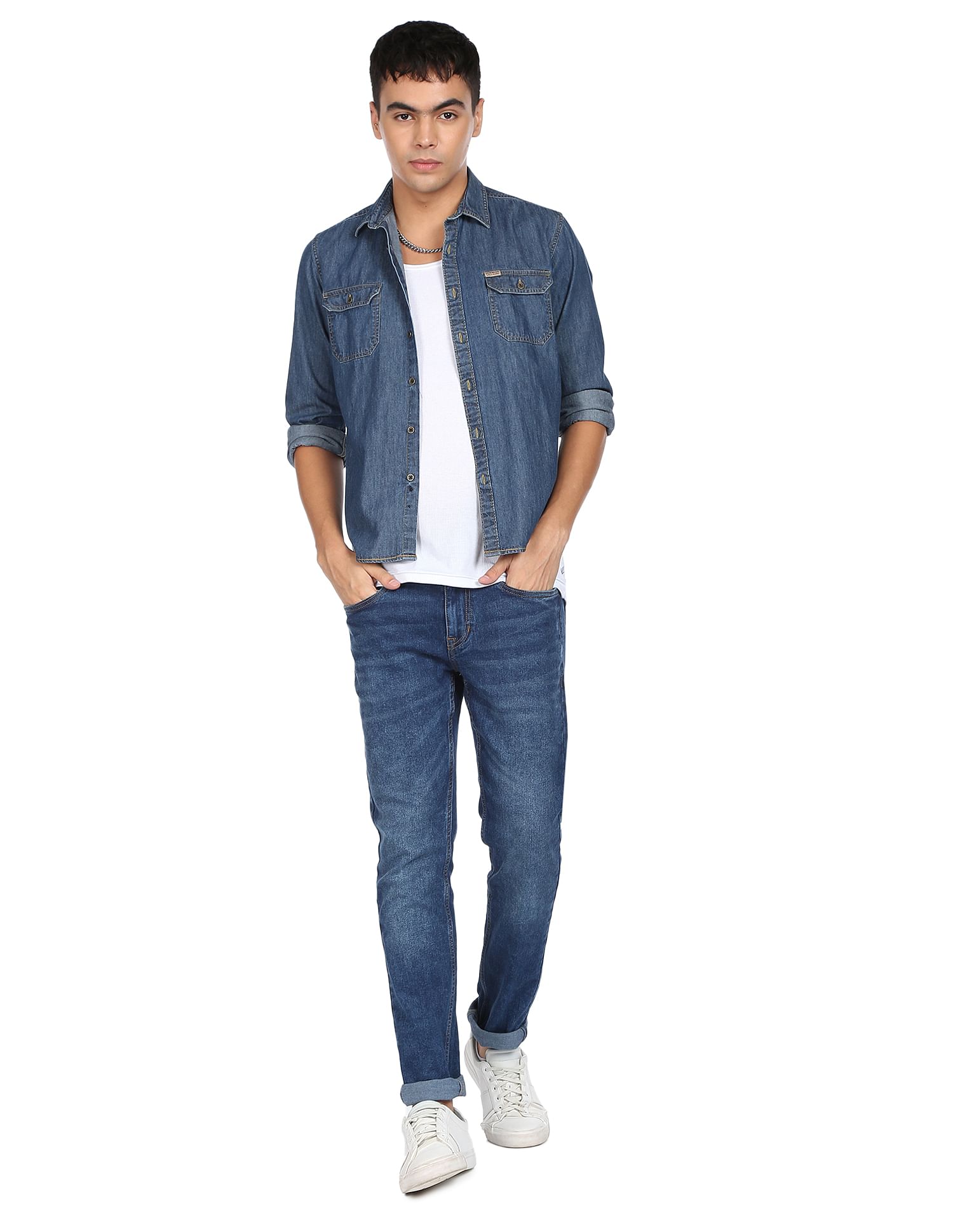 Flying Machine Stone Wash Jackson Skinny Fit Jeans