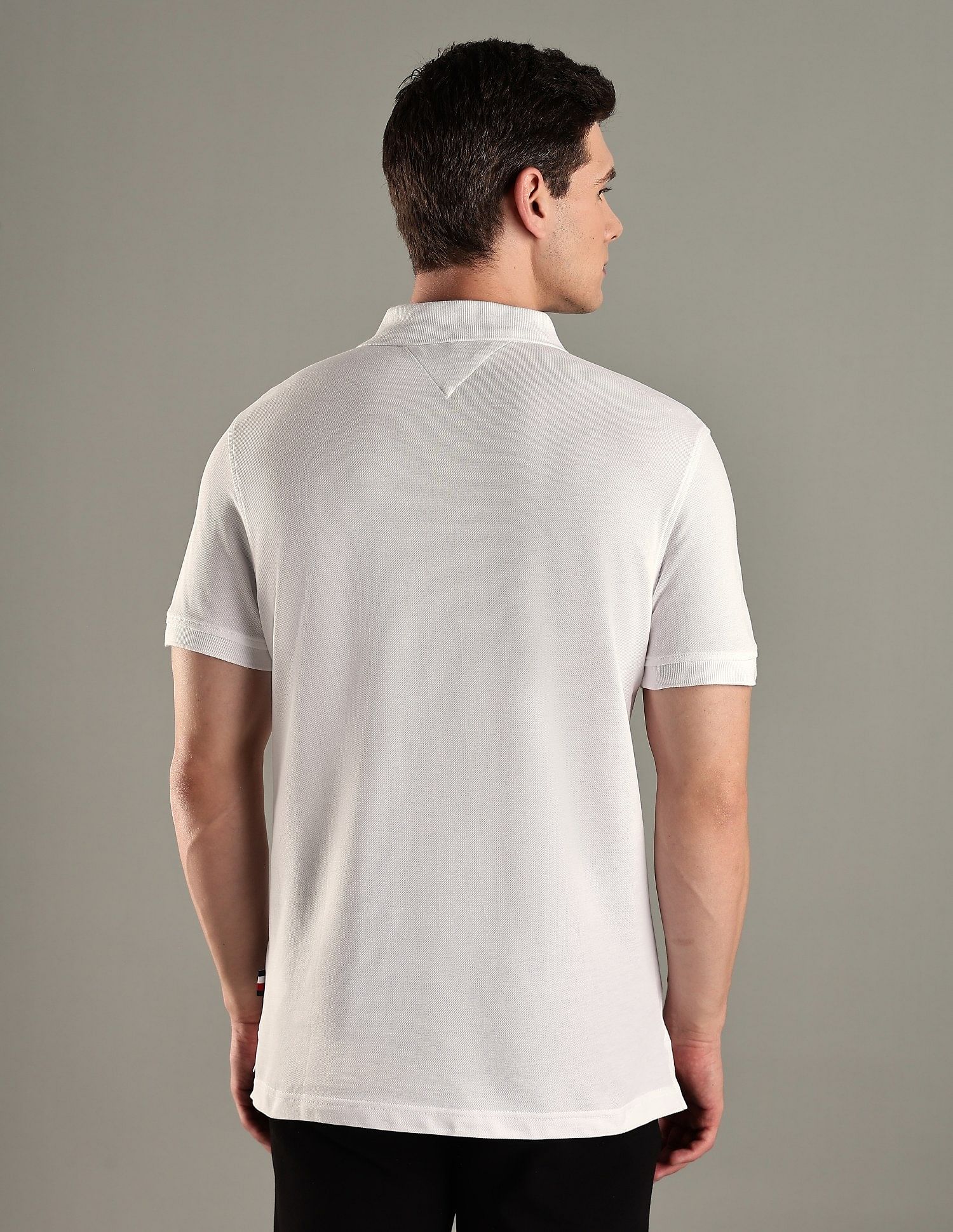 Tommy Hilfiger Solid Regular-Fit Cotton Polo T-Shirt