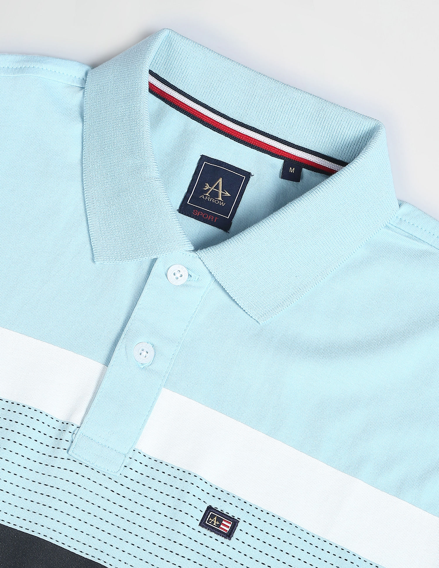 Arrow Sports Horizontal Stripe Cotton Polo Shirt