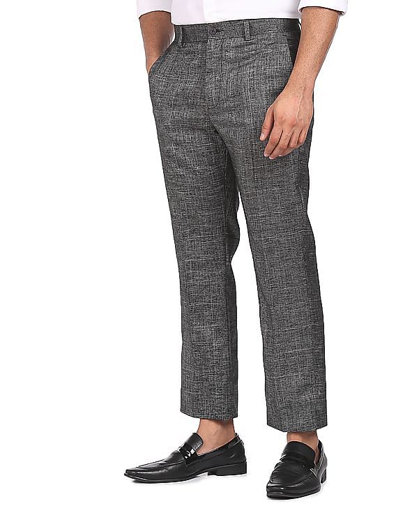 Excalibur Formal Trousers  Buy Excalibur Grey Mid Waist Solid Trousers  Online  Nykaa Fashion