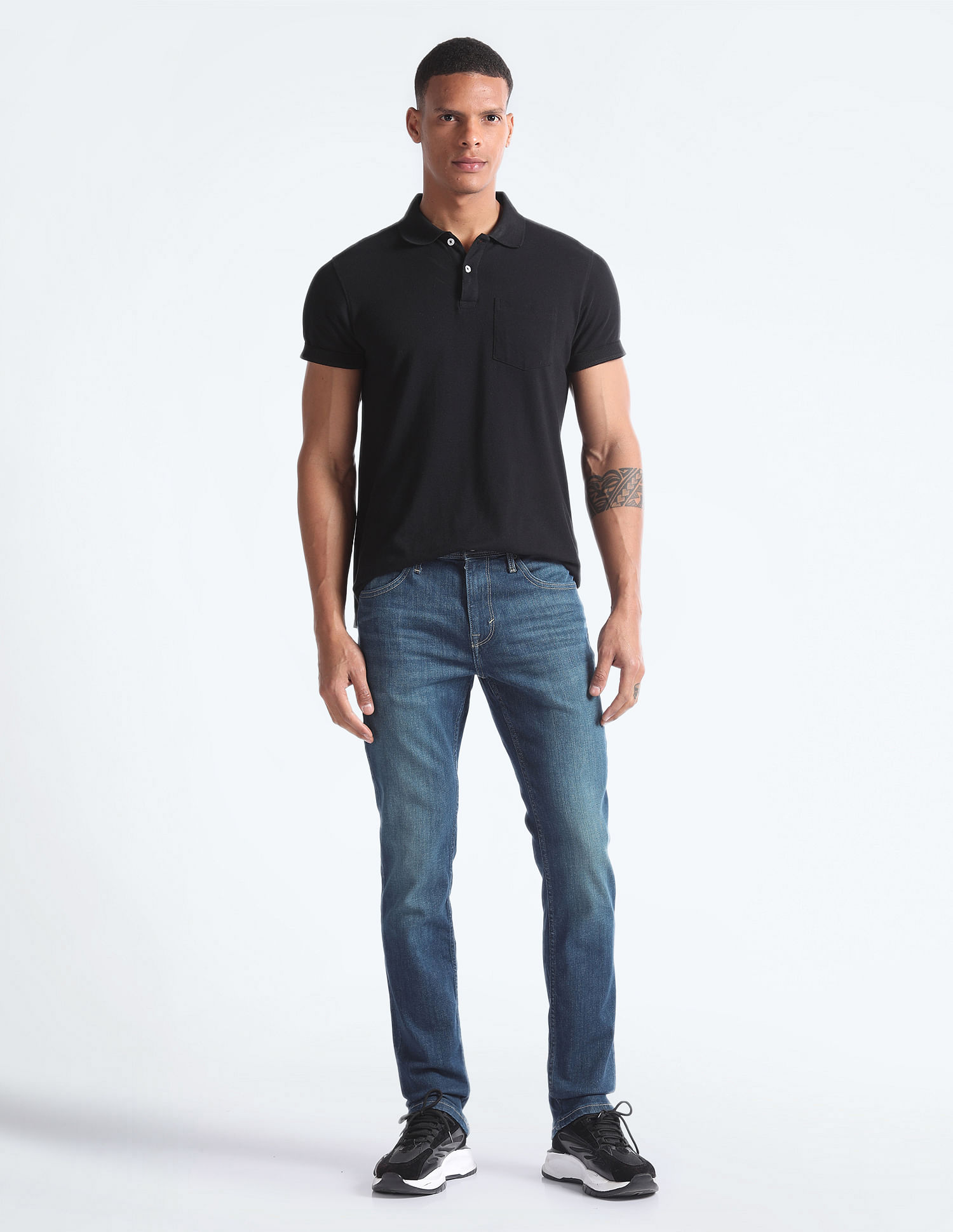Flying Machine Freddie Slim Straight Stone Wash Jeans
